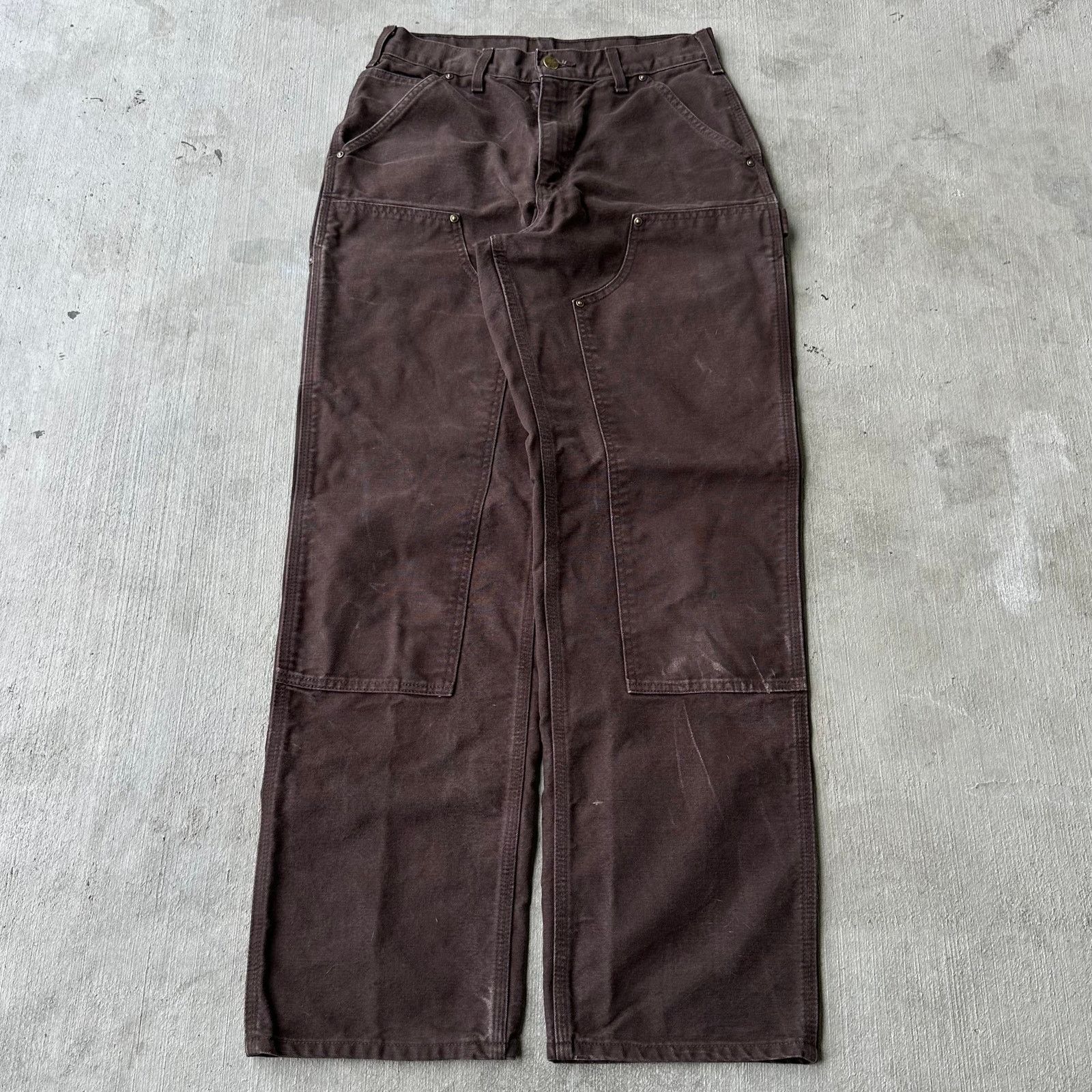 Vintage Y2K Carhartt DKB brown double knee work wear pants