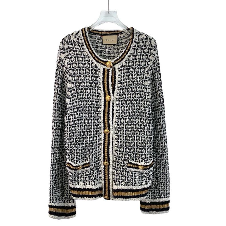 Gucci Gucci Color-blocked cotton round-neck single-breasted long- Size L / US 10 / IT 46 - 1 Thumbnail
