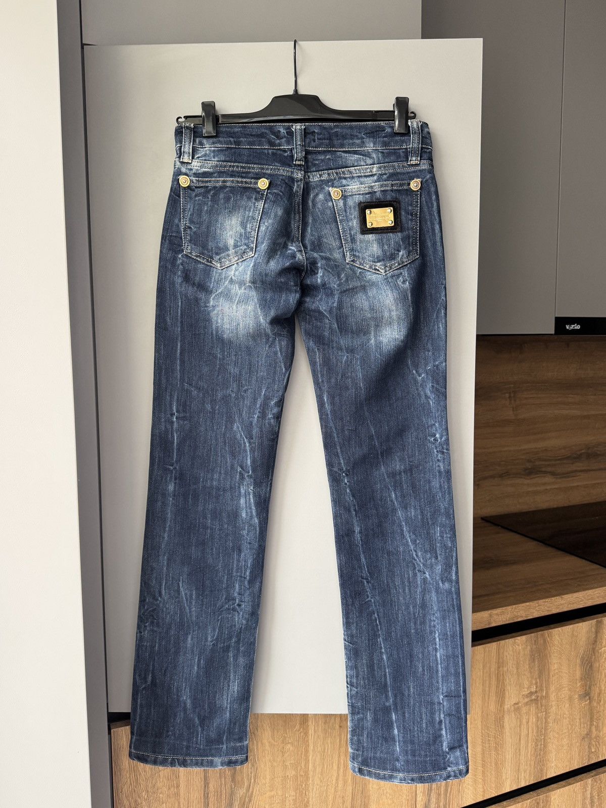 Dolce & Gabbana × Vintage Dolce & Gabbana Vintage Y2K Logo Washed Low Waist Jeans Size 29" - 6 Thumbnail