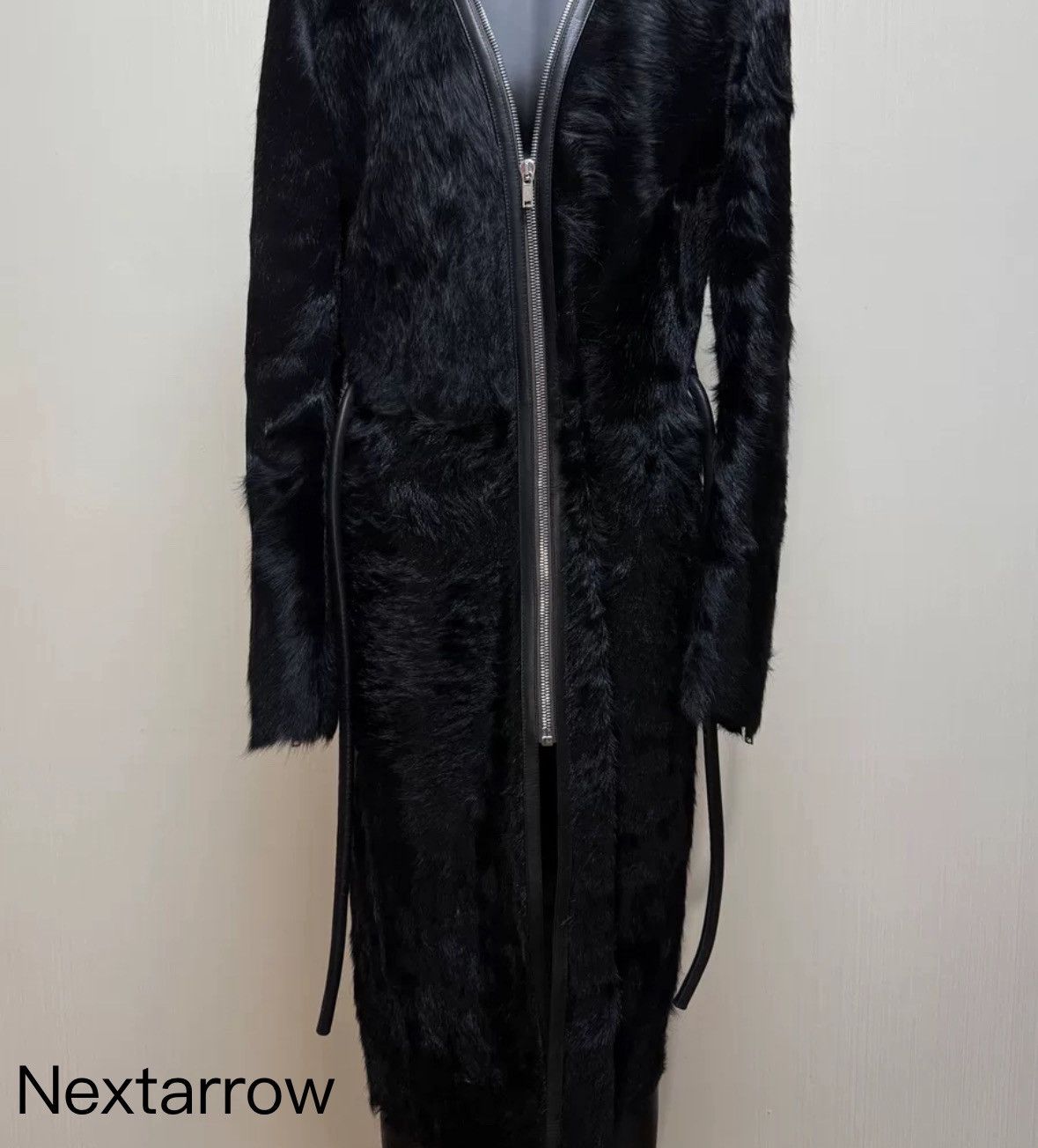 Rick Owens cow hair leather Klaus coat 2412-Nextarrow