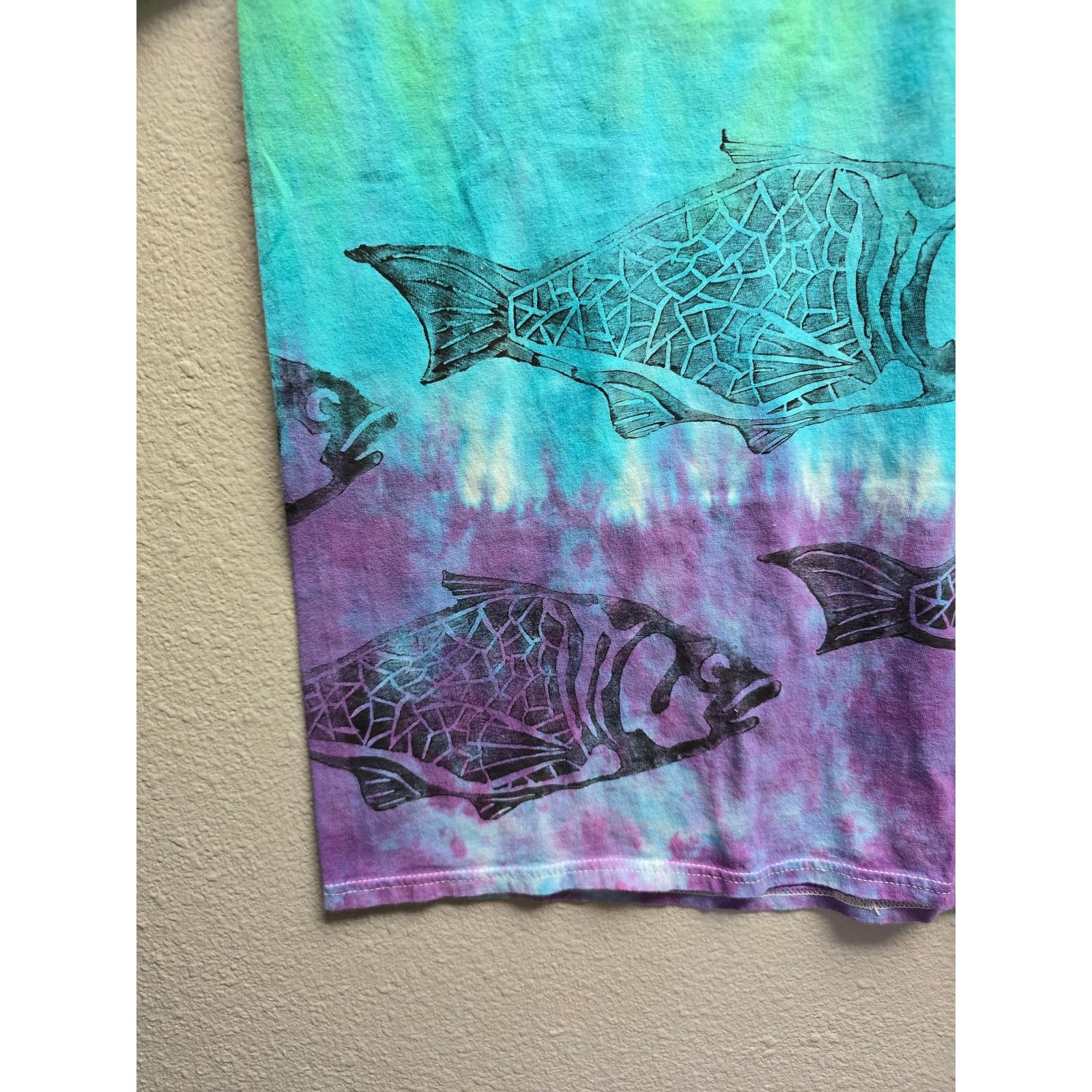 Hanes Fish Tie Dye Shirt Wrap Around Graphic Tee Hanes Colorful M Size US M / EU 48-50 / 2 - 5 Thumbnail