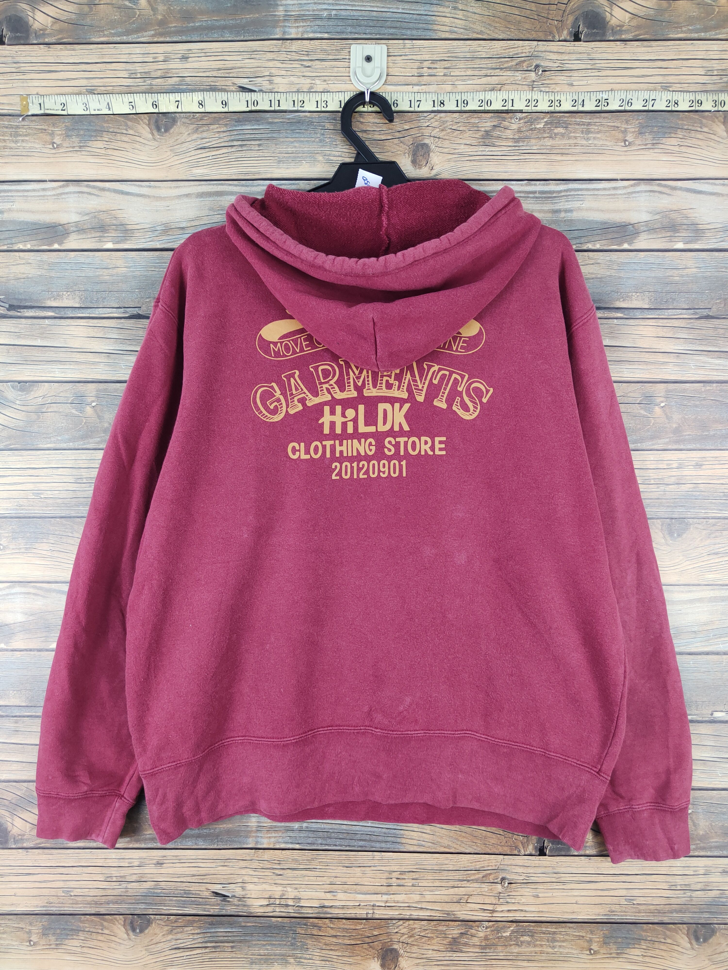 Japanese Brand Hildk Red Faded Hoodie Sweatshirts #W2050 Size US L / EU 52-54 / 3 - 10 Thumbnail
