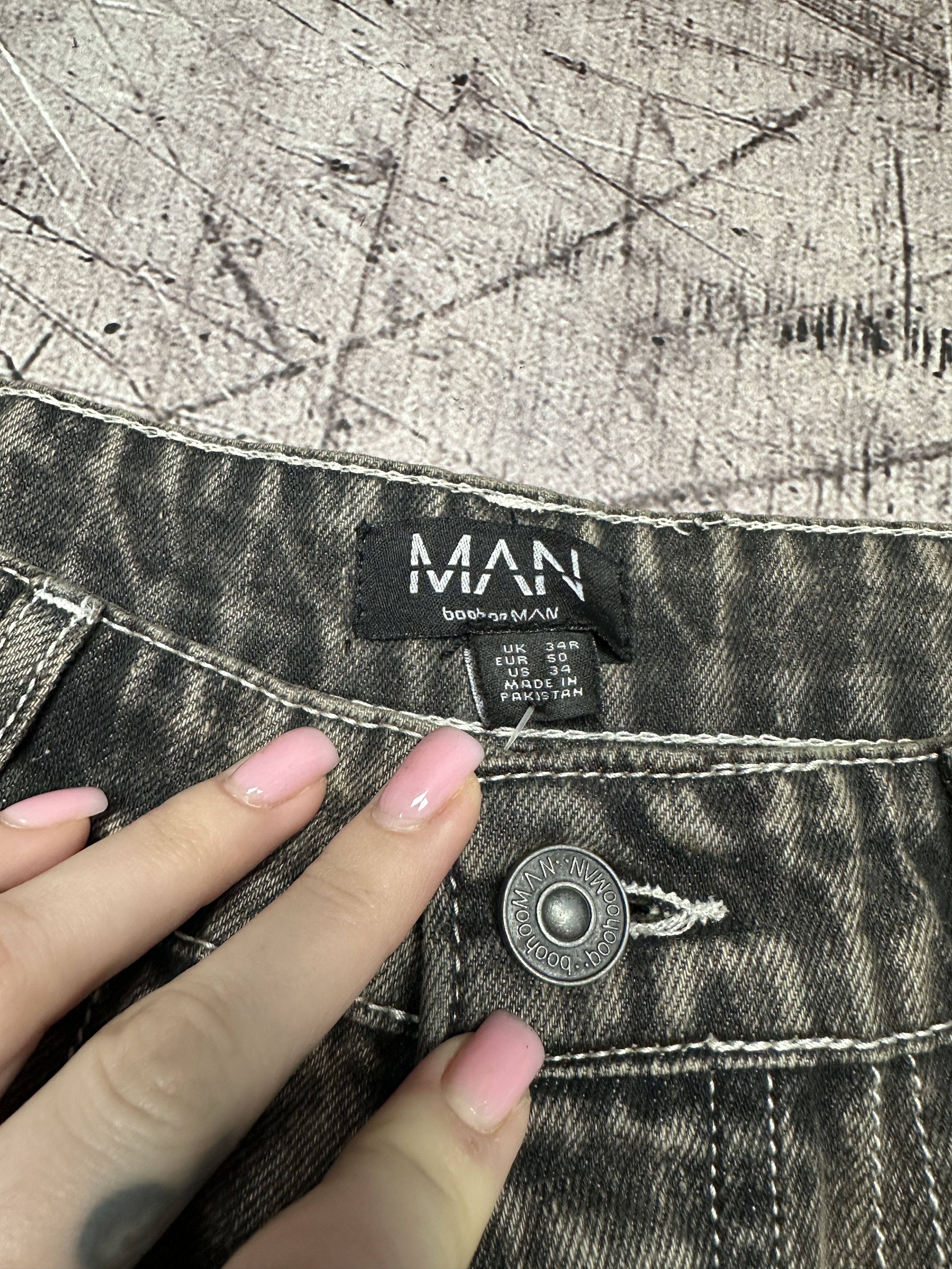 20471120 Mens Patchwork Avant Garde Denim Pants Jeans Size US 34 / EU 50 - 3 Thumbnail
