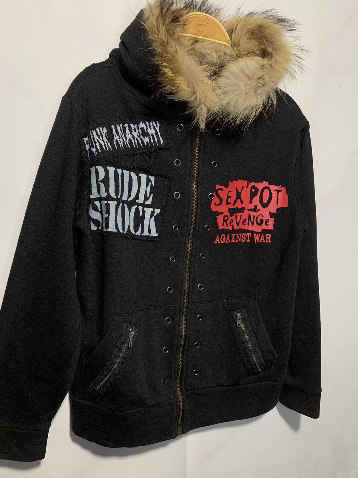If Six Was Nine Sex Pot Revange PUNK ANARCHY AGAINTS WAR gothic fur hoodie Size US S / EU 44-46 / 1 - 3 Thumbnail