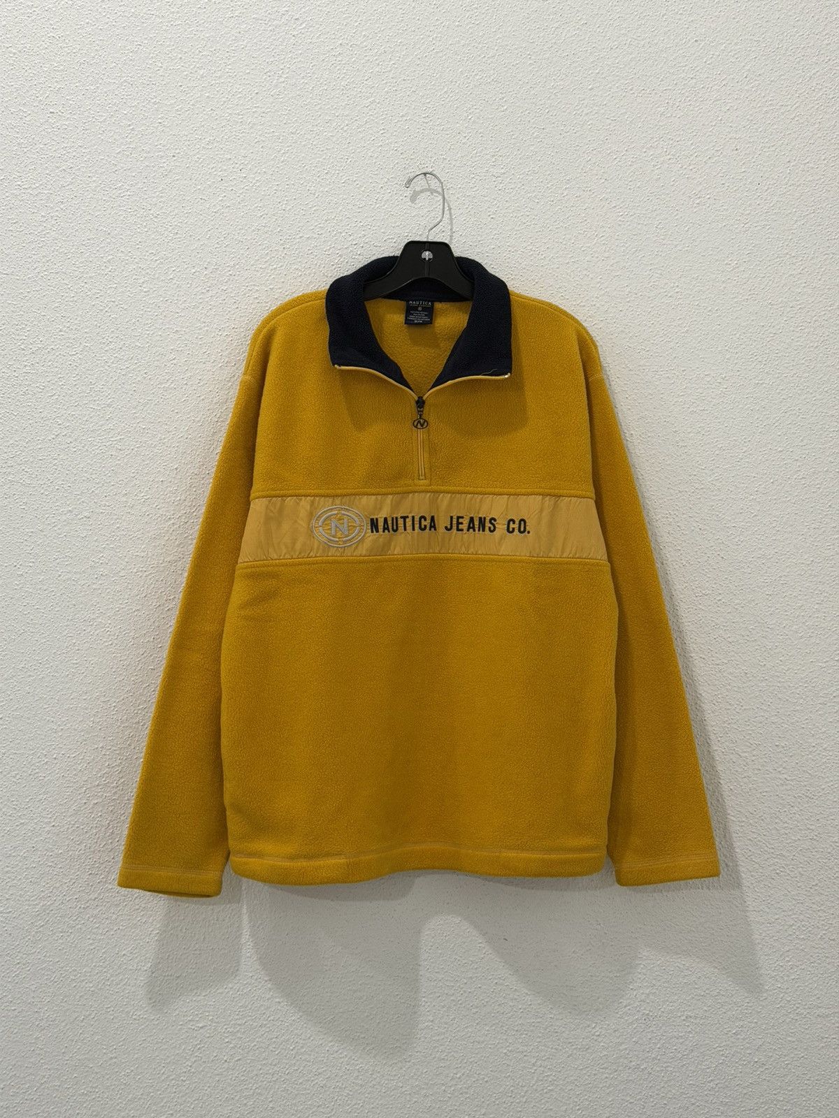 Nautica Vintage 90s Nautica Jeans Co. Yellow Fleece Quarter Zip M Size US M / EU 48-50 / 2 - 4 Thumbnail
