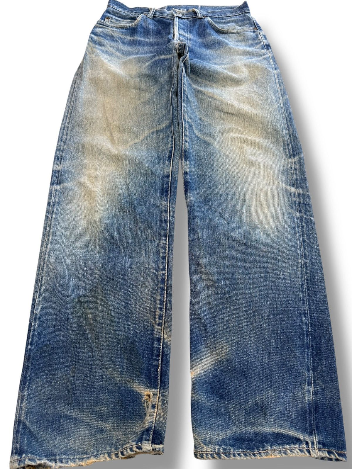 Pure Blue Japan HR Market Faded Wash Style Loose Jeans Size US 31 - 1 Thumbnail
