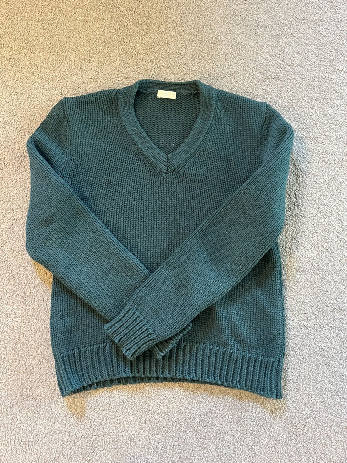 Dries Van Noten Forest Green thick v neck Size US M / EU 48-50 / 2 - 3 Thumbnail