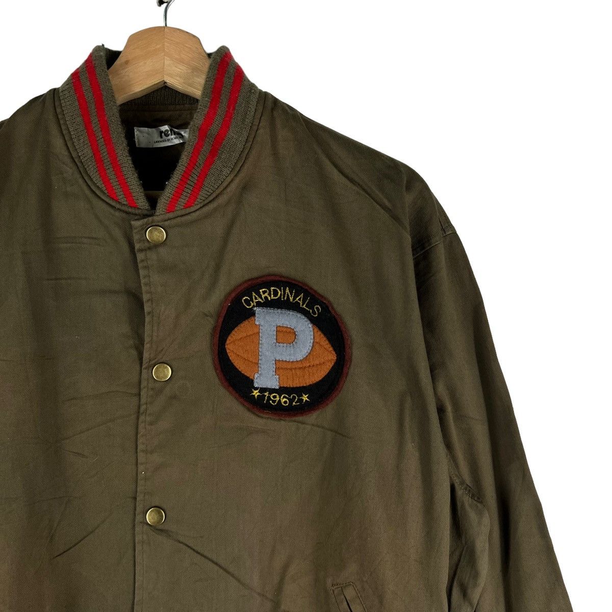 Japanese Brand 🔥VINTAGE VARSITY BOMBER JACKET REMO CAPITAL P BIG LOGO Size US M / EU 48-50 / 2 - 4 Thumbnail