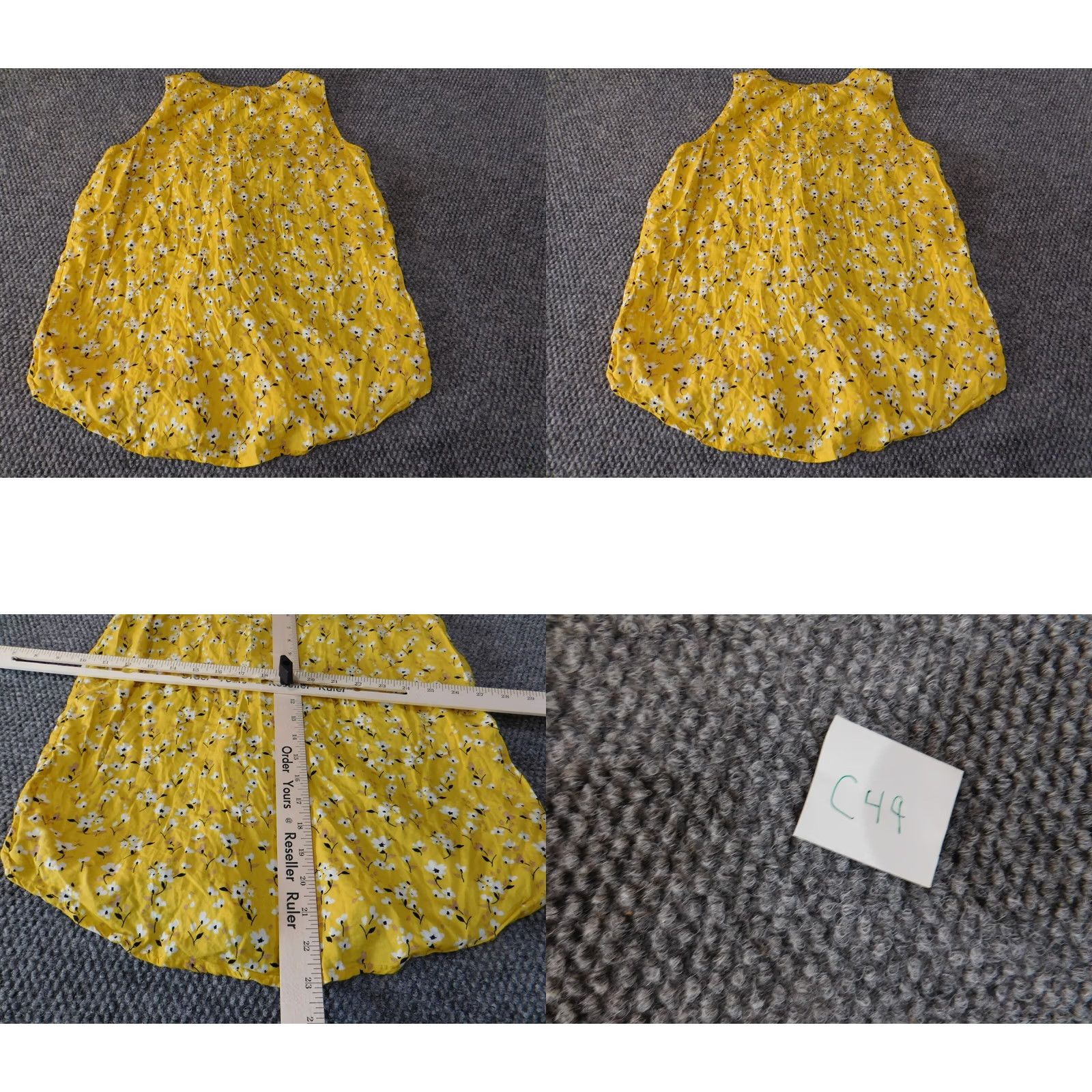 Croft & Barrow Croft & Barrow Womens Blouse PS Petites yellow floral top sleeveless collared rayon casual Size S / US 4 / IT 40 - 8 Thumbnail