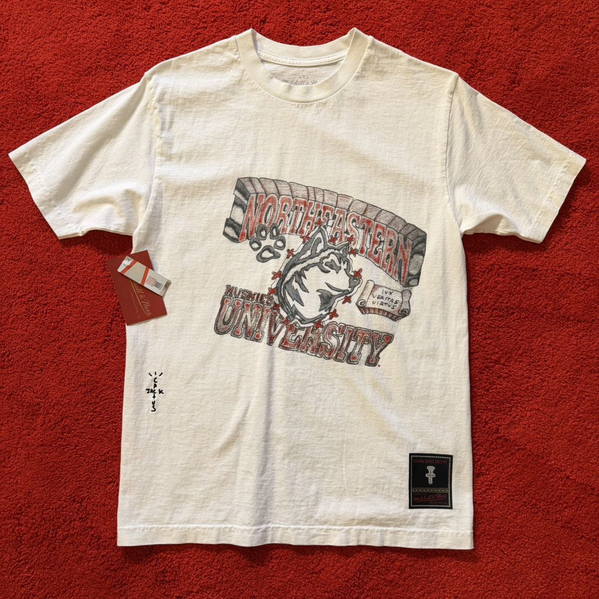 Mitchell & Ness × Travis Scott Northeastern Huskies Hand-Drawn Tee Size US M / EU 48-50 / 2 - 1 Thumbnail