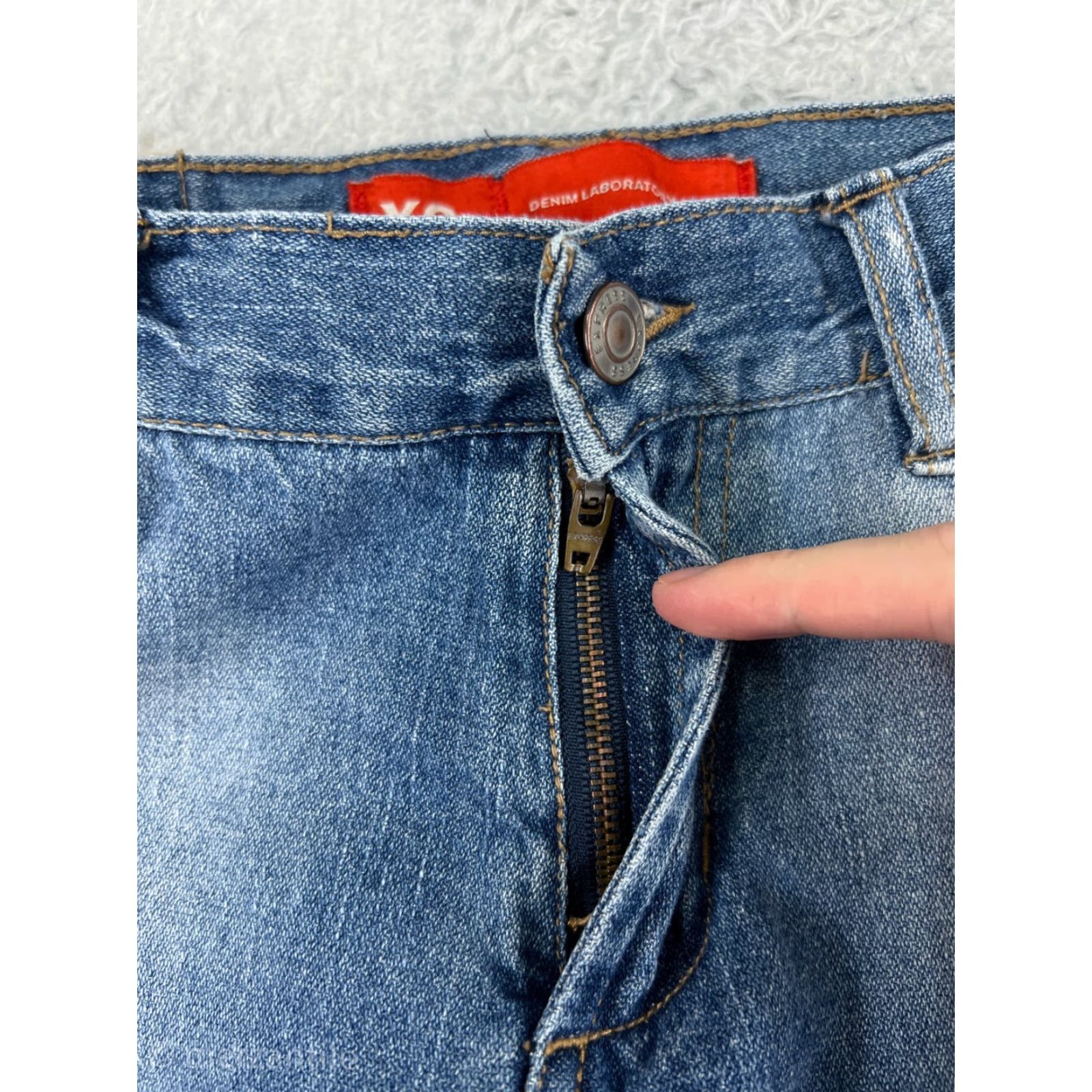 Express Express Jeans Womens 6 Blue Denim Flared Low Rise 5-Pocket Cotton Blend Stretch Jeans Size 28" / US 6 / IT 42 - 6 Thumbnail