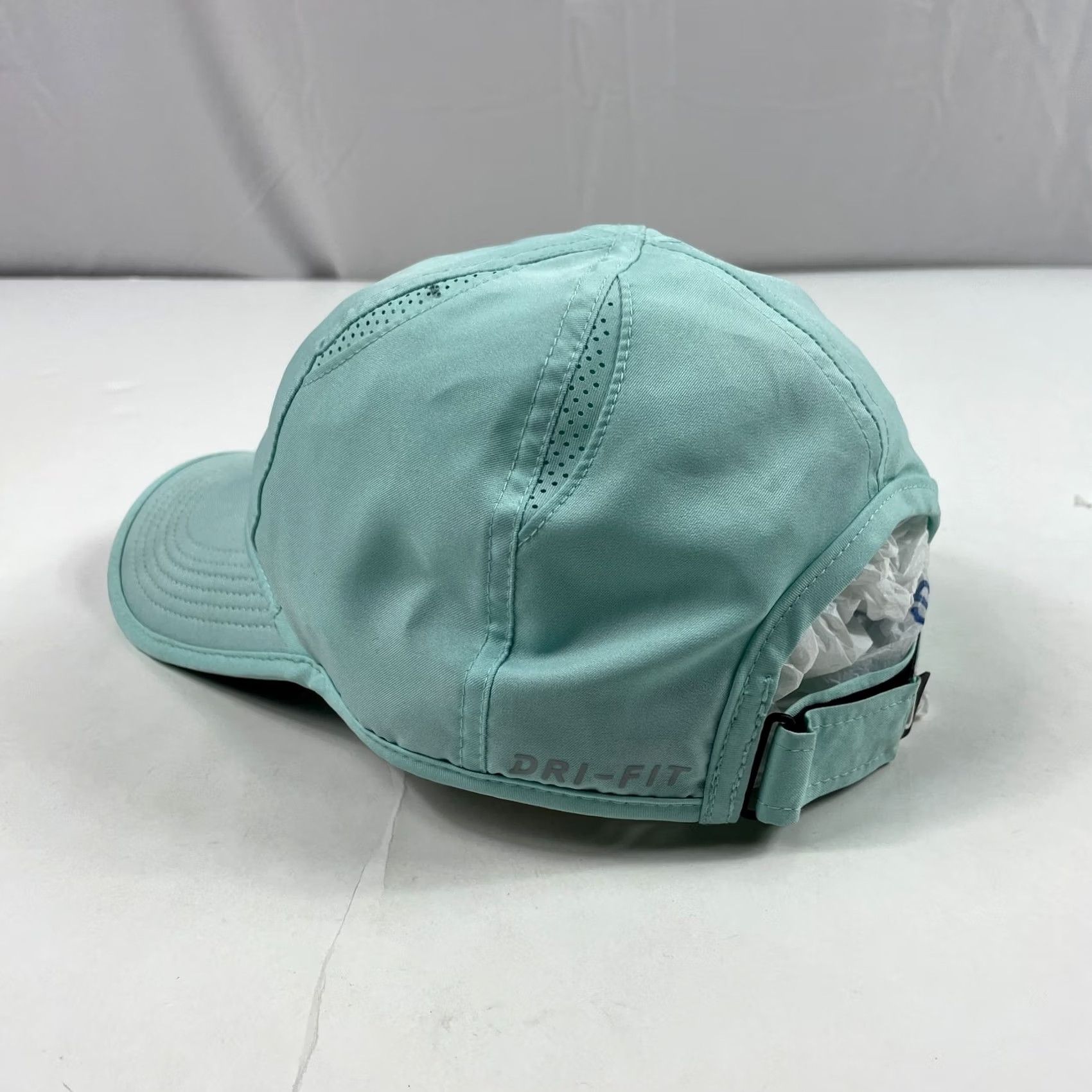 Nike Nike Mens Hat Cap Strap Back Blue Featherlight Dri Fit Running Golfing Swoosh Size ONE SIZE - 3 Thumbnail