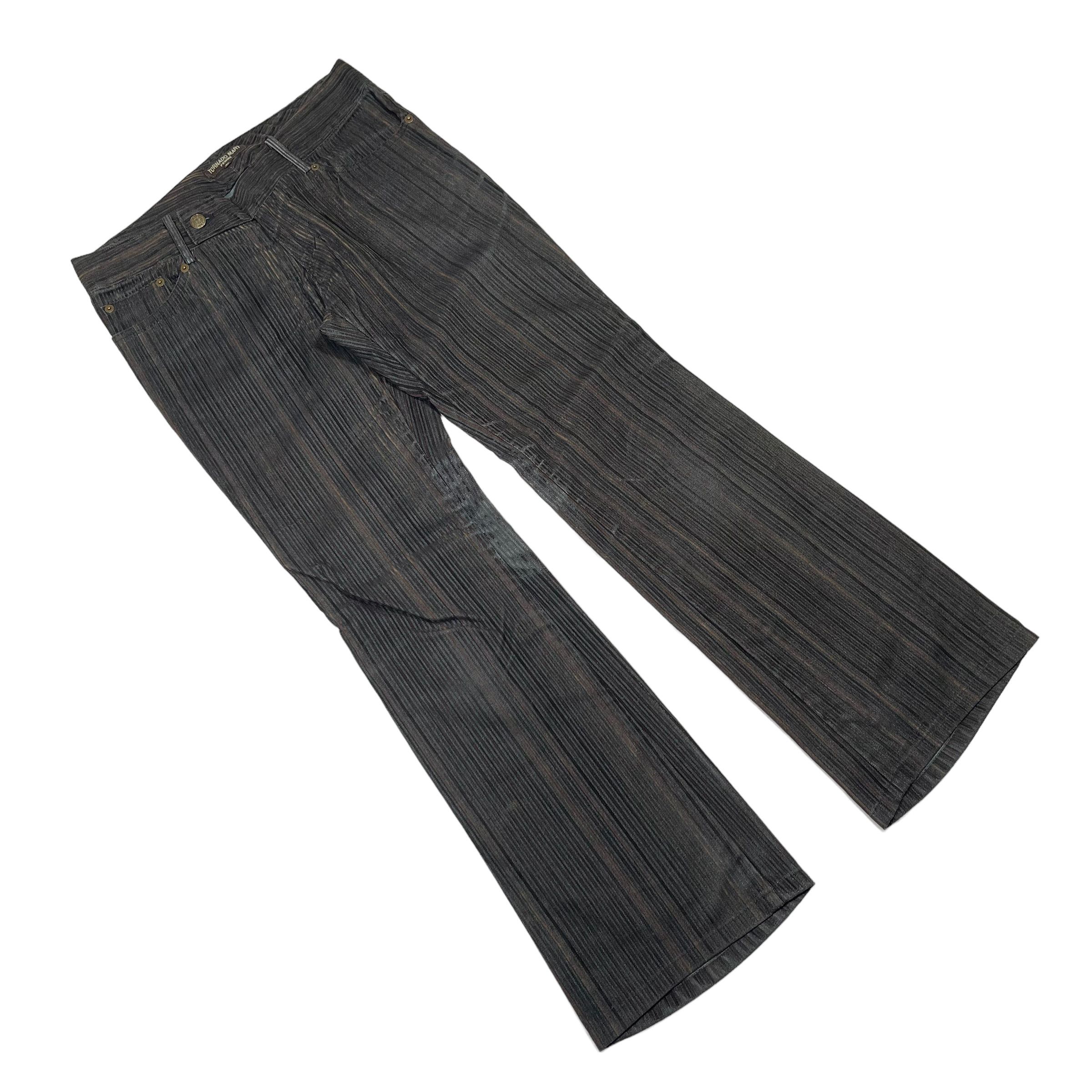 If Six Was Nine × Le Grande Bleu (L.G.B.) × Tornado Mart Tornado Mart Corduroy Striped Flare Pants Size US 30 / EU 46 - 4 Thumbnail