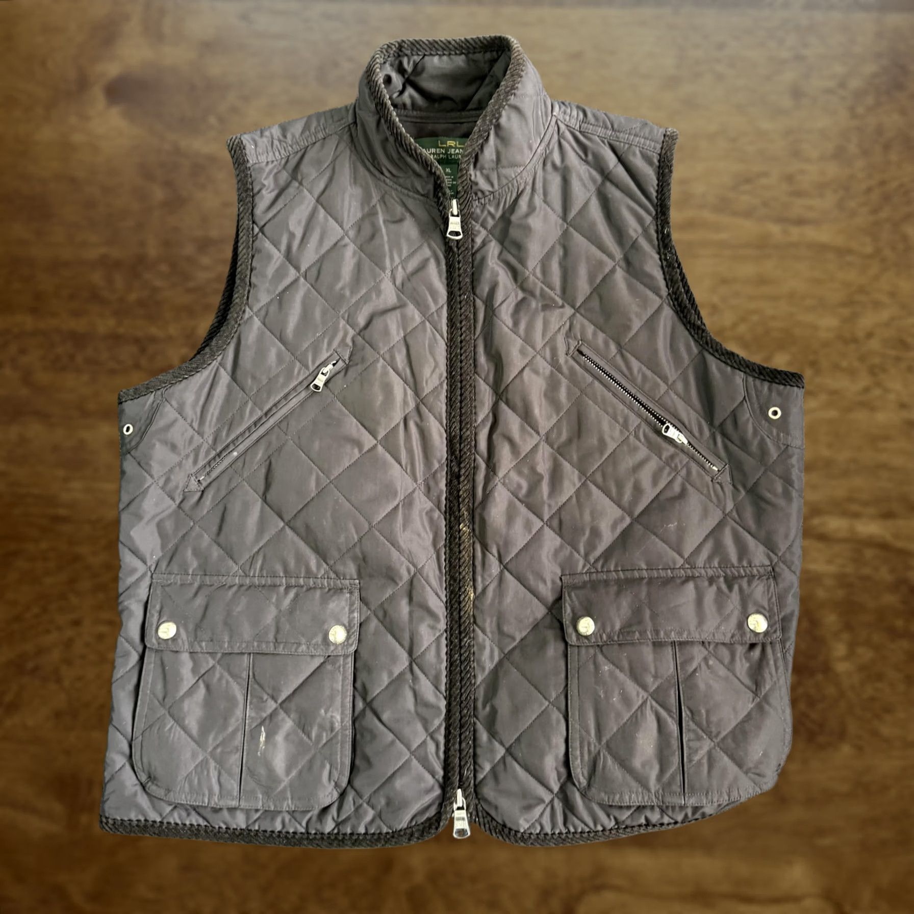 Ralph Lauren Lauren Ralph Lauren Vest Womens XL Brown Quilted Zip Puffer Utility Pockets Size XL / US 12-14 / IT 48-50 - 1 Thumbnail