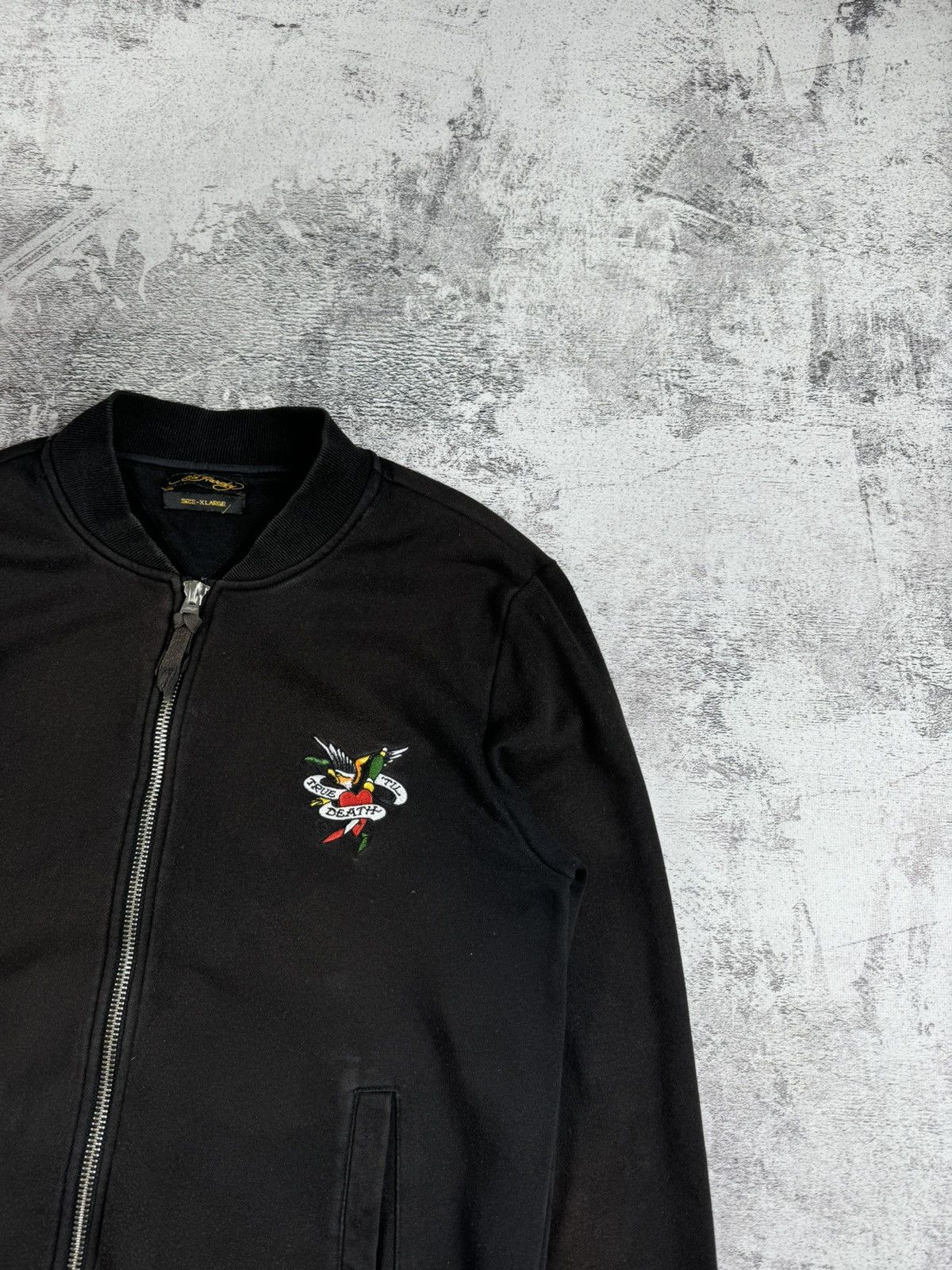 Ed Hardy Ed Hardy Y2K Sun Faded Till Death Bomber Hoodie Pullovover Size US XL / EU 56 / 4 - 11 Thumbnail