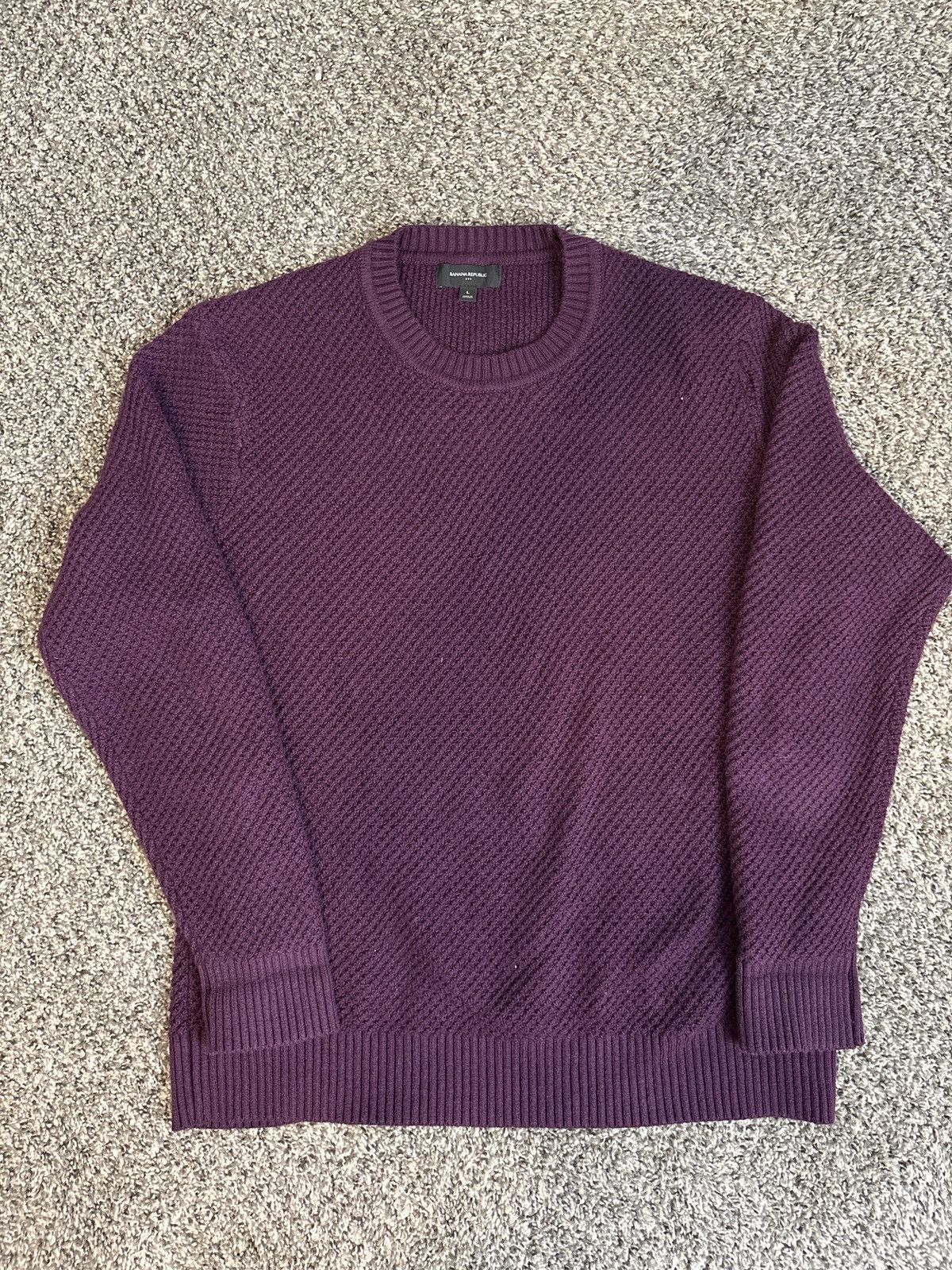 Banana Republic Merlot Knit Sweater Size US L / EU 52-54 / 3 - 1 Thumbnail