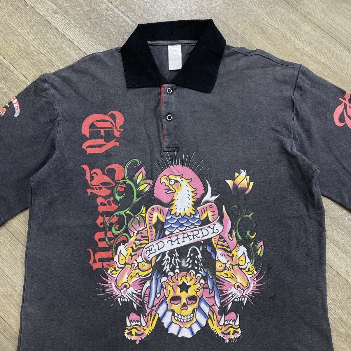Ed Hardy Vintage Ed Hardy Christian Audigier Eagle & Tiger Polo Shirt Size US M / EU 48-50 / 2 - 5 Thumbnail