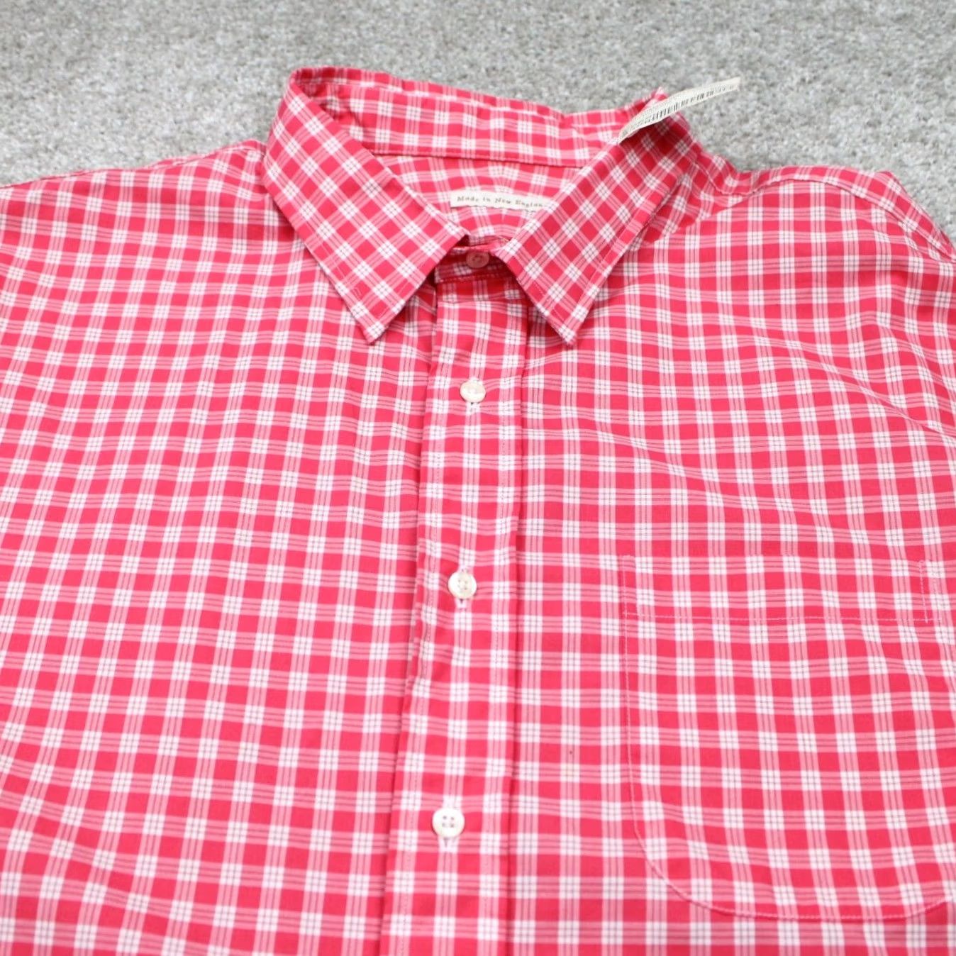 Vintage New England Shirt Company Shirt Mens 2XL Pink/White Grid Check L/S Cotton Size US XXL / EU 58 / 5 - 5 Thumbnail