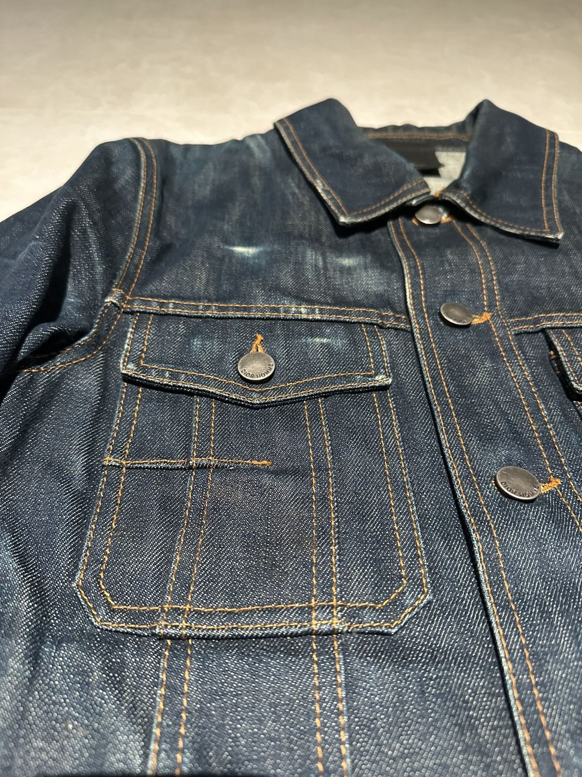 Dior (RARE!) Dior Homme SS07 Raw Denim Jacket Sample Size US S / EU 44-46 / 1 - 3 Thumbnail