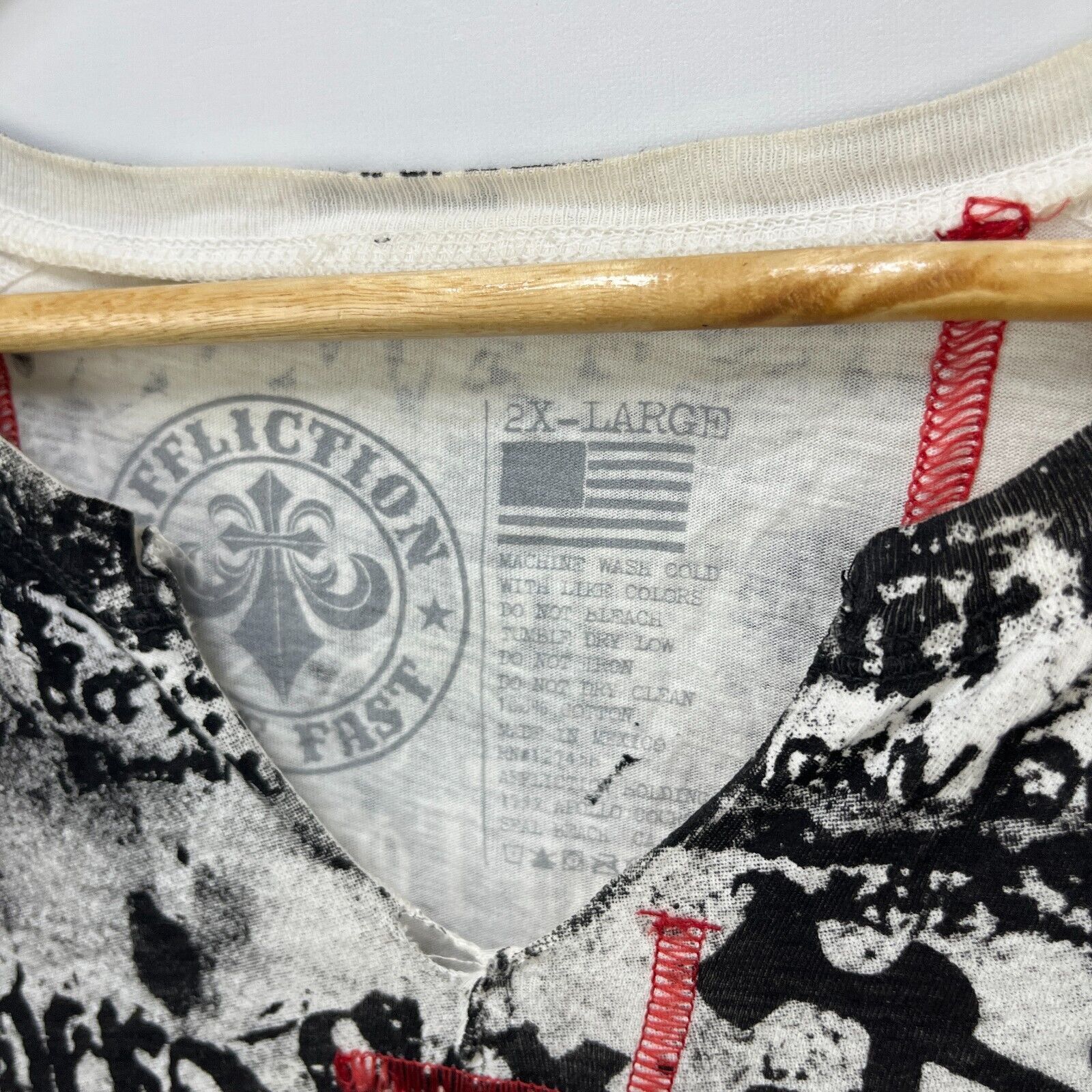 Affliction × Vintage Vintage Y2K Affliction Skull All Over Print T-Shirt 2XL Size US XXL / EU 58 / 5 - 10 Thumbnail