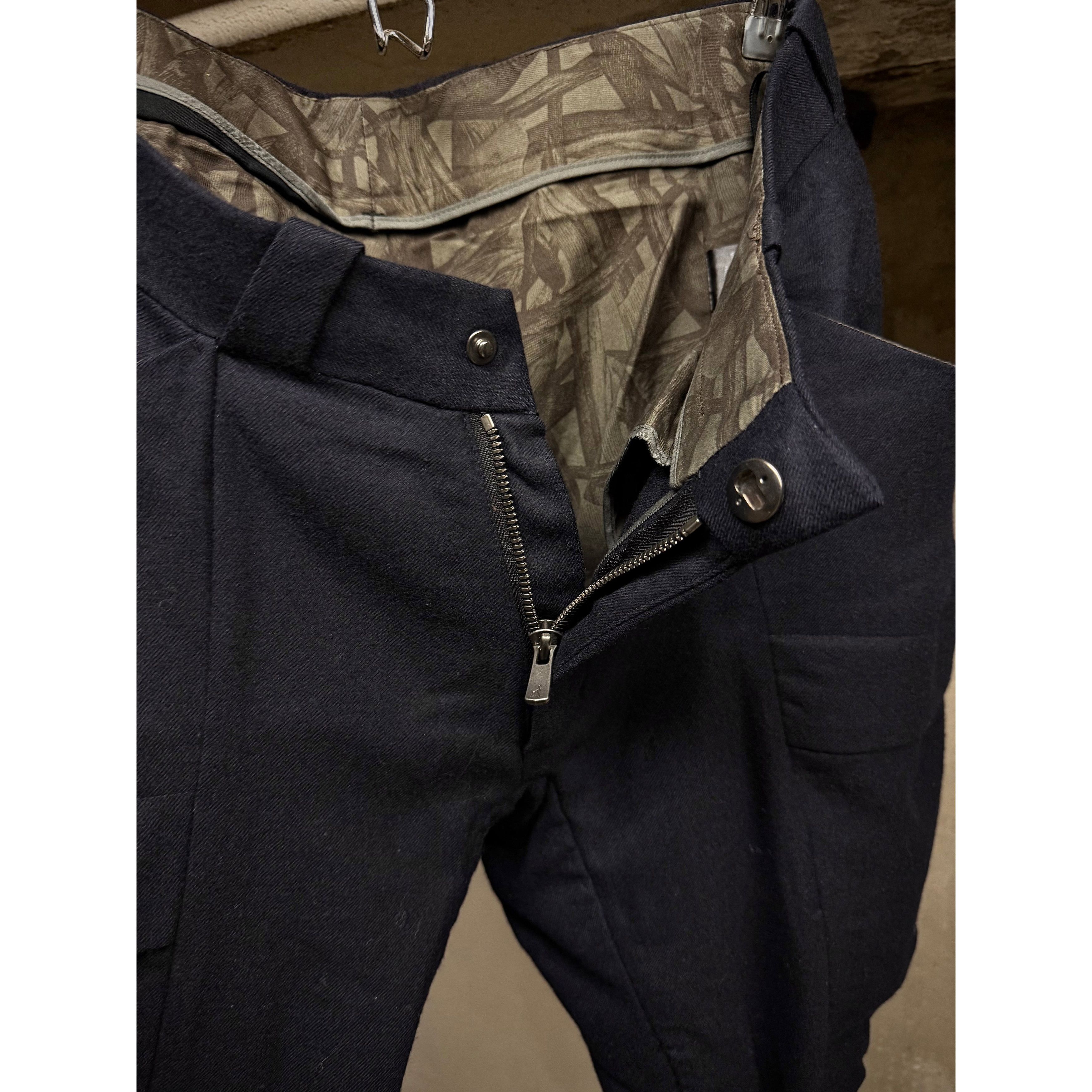 Devoa DEOVA 2010s Dark Navy Wool J-cut Cargos Pants Size US 29 - 8 Thumbnail