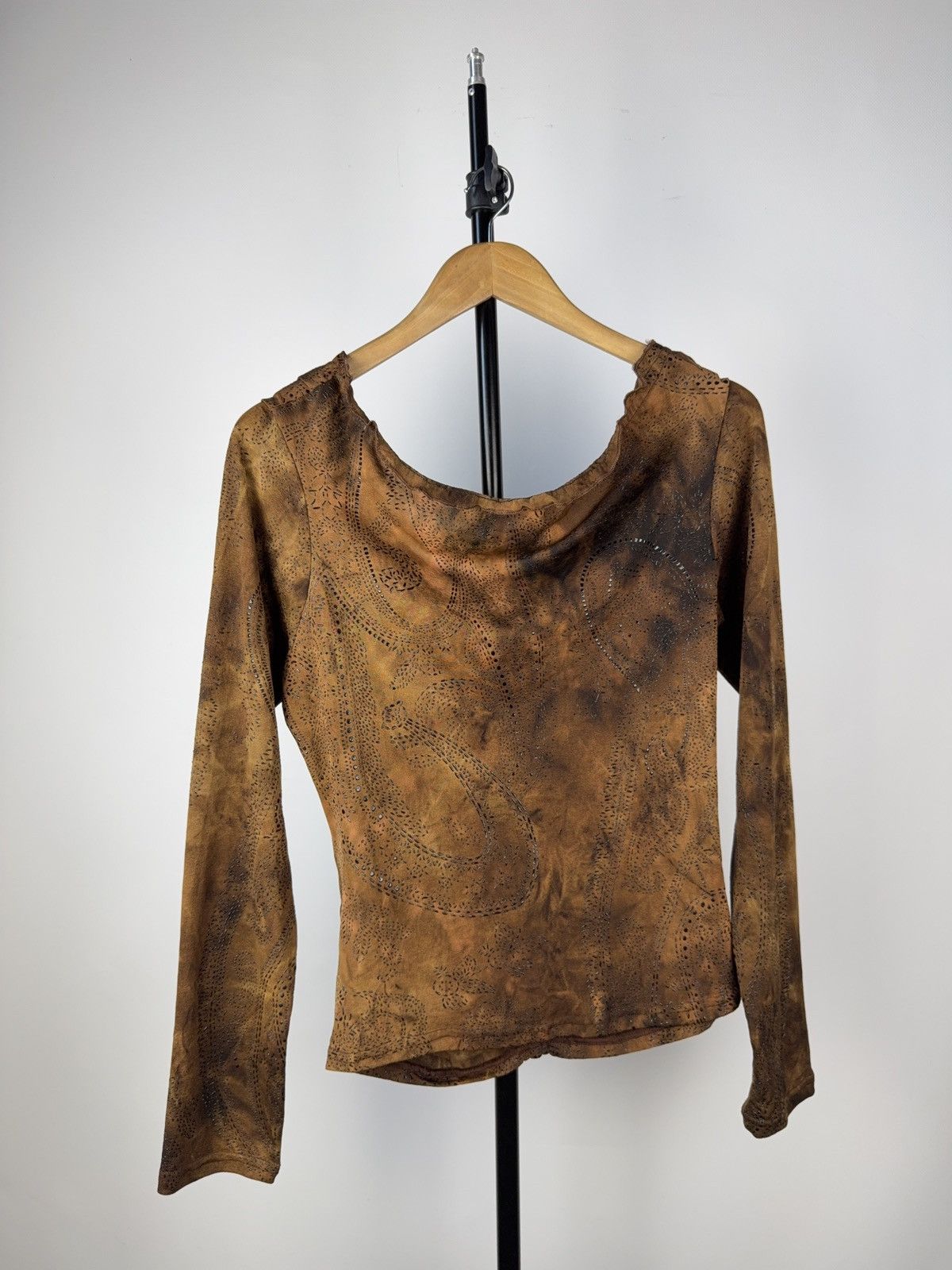 Vintage Sexy Darkness Avant Garde Punk Emo Mesh Top Blouse Opium Y2k Size L / US 10 / IT 46 - 7 Thumbnail