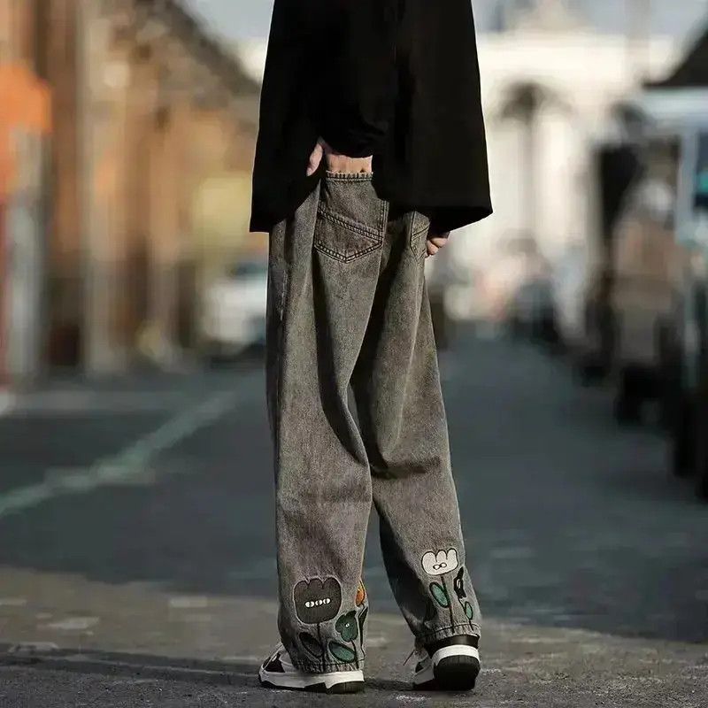 Japanese Brand Y2K Flower Printed Baggy Jeans Size US 32 / EU 48 - 6 Thumbnail