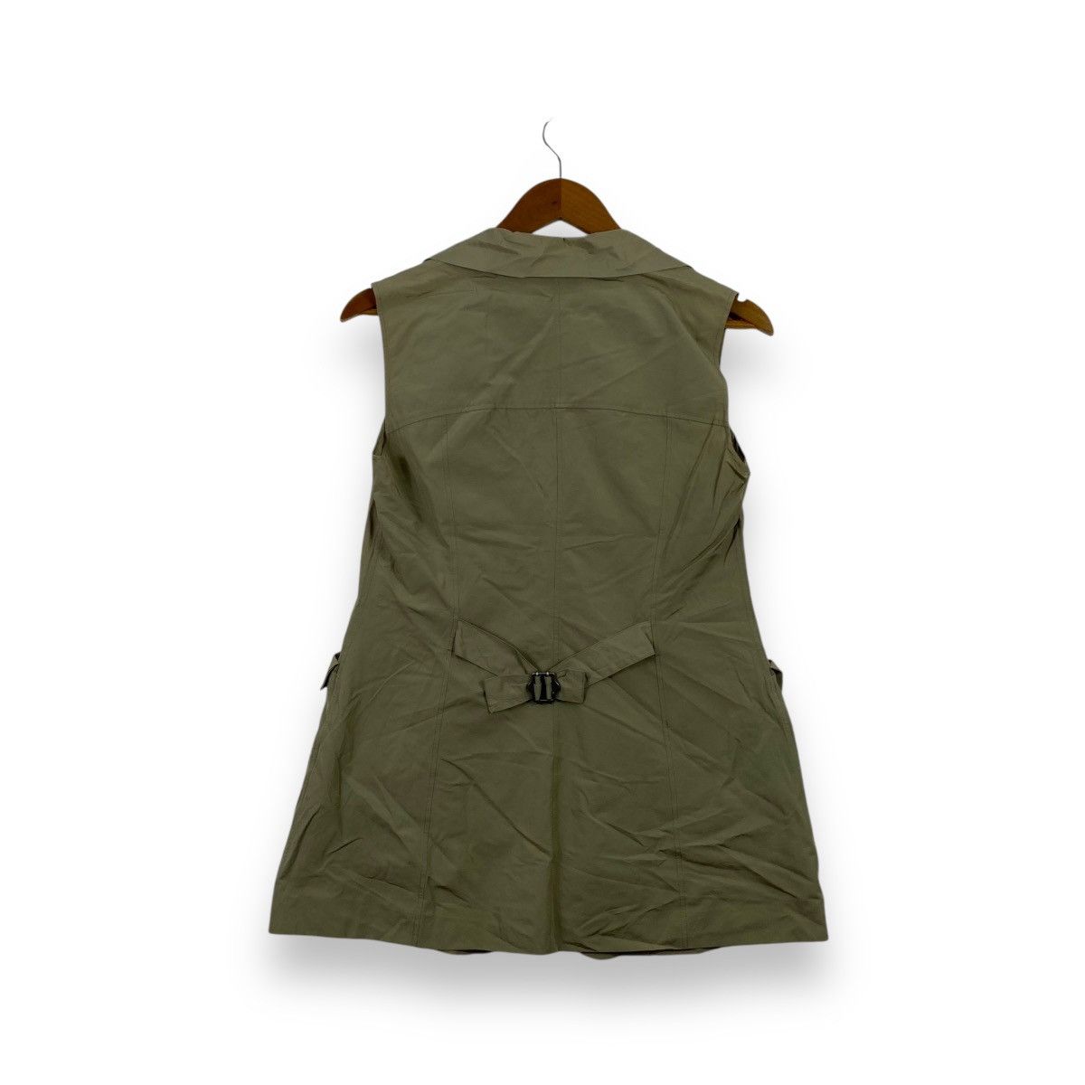 Hiroko Koshino Homme Vintage HIROKO KOSHINO JAPAN Olive Green Sleeveless Blazer Size S / US 4 / IT 40 - 3 Thumbnail