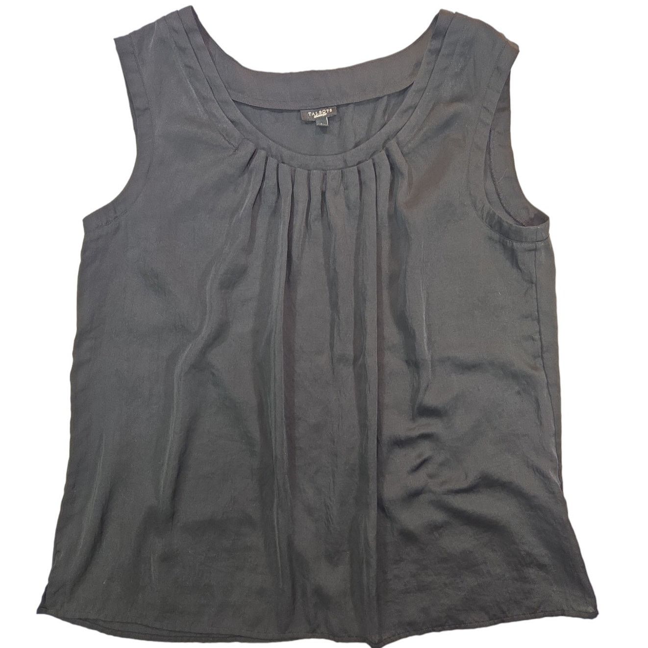 Other Talbots | Black, Pleated Front Tank Top | Size Large Size L / US 10 / IT 46 - 1 Thumbnail