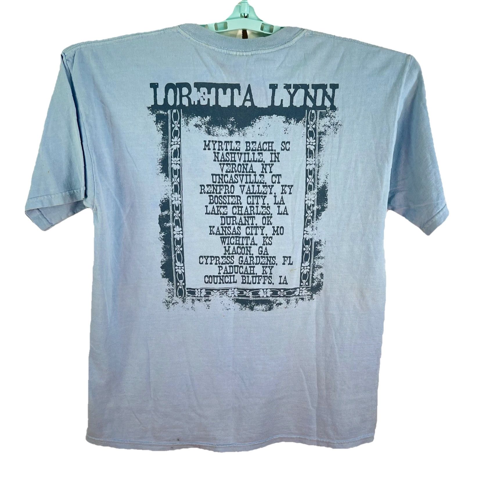 Gildan VTG Loretta Lynn Concert Tour T-Shirt Adult L Blue Short Sleeve 90s Vintage Gildan Ultra Cotton Men Shirt Size L Logo Graphic Print Size US L / EU 52-54 / 3 - 7 Thumbnail
