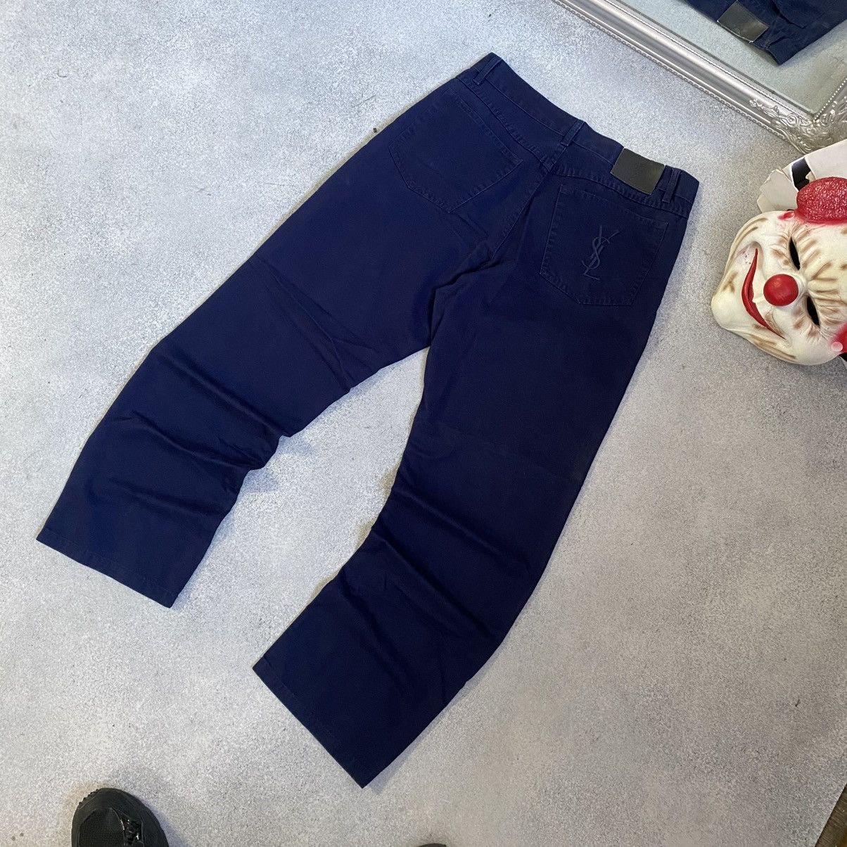 Yves Saint Laurent Vintage Yves Saint Laurent Pants YSL Embroidered Logo Jeans Size US 32 / EU 48 - 2 Thumbnail