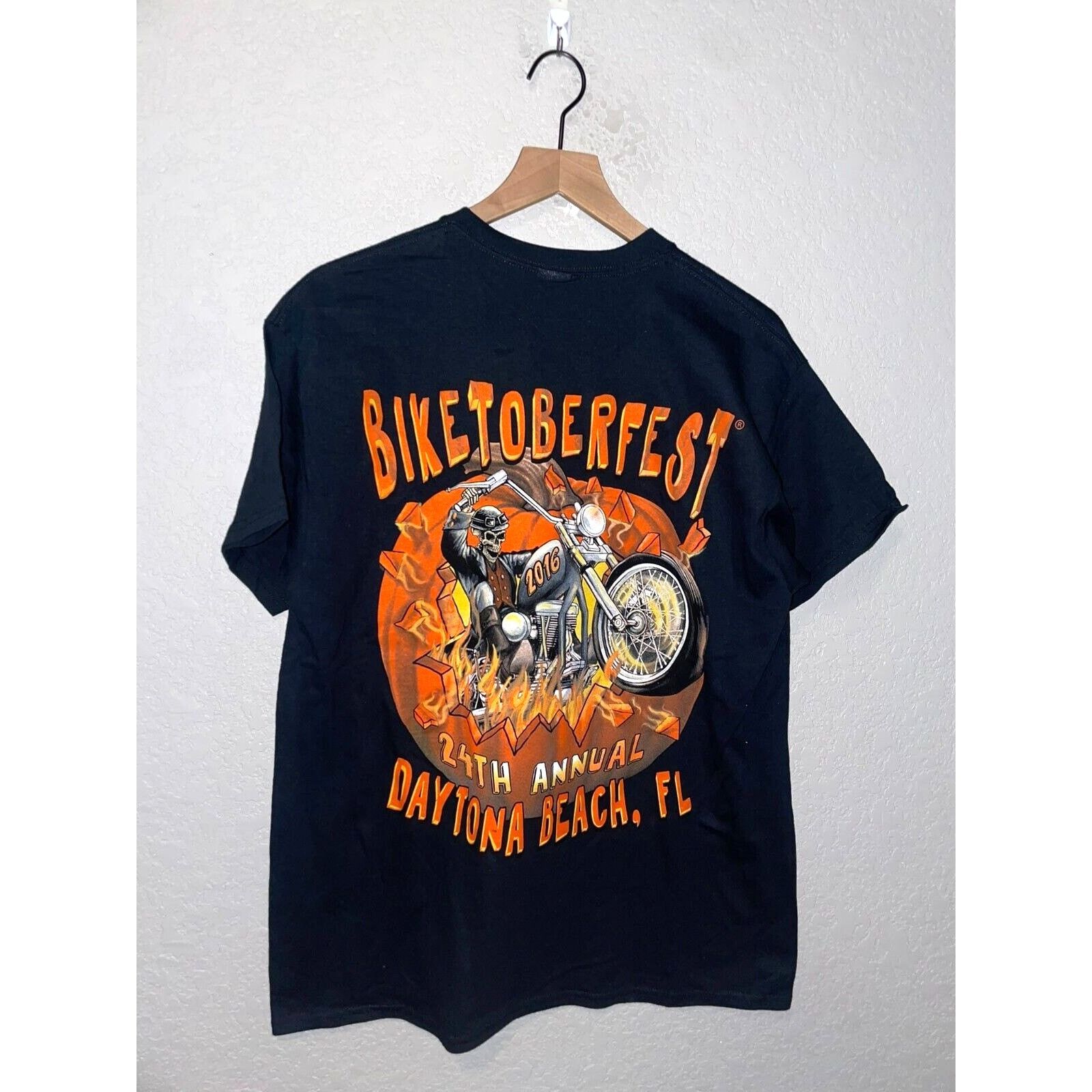 Gildan Daytona Biker Shirt Biketoberfest Graphic L Black Tee Size US L / EU 52-54 / 3 - 1 Thumbnail