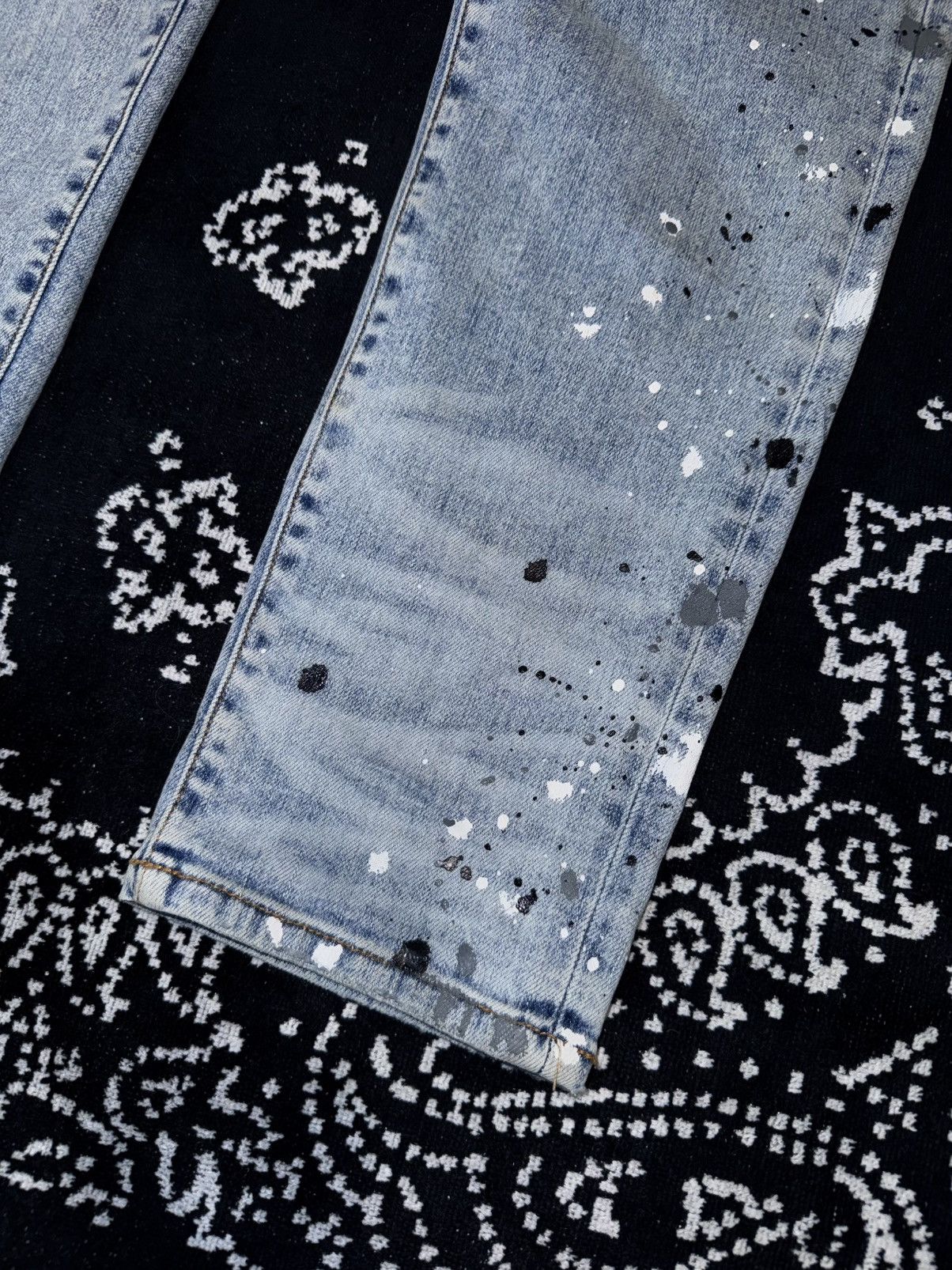 Amiri AMIRI MX1 PAINTED BLUE JEANS Size US 34 / EU 50 - 8 Thumbnail