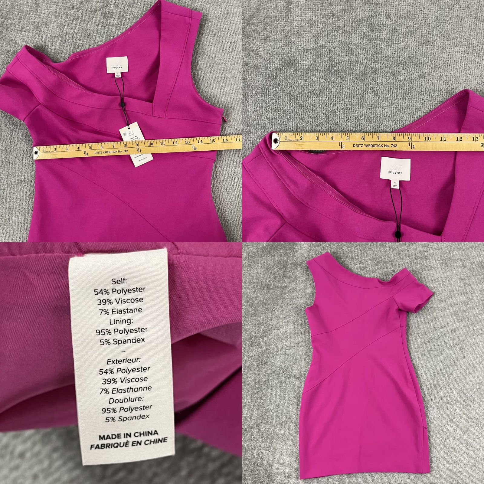 Cinq a Sept CINQ a SEPT Coralisa Dress Women Size 8 Dragonfruit Pink Short Cocktail NEW 95 Size 30" / US 8 / IT 44 - 8 Thumbnail