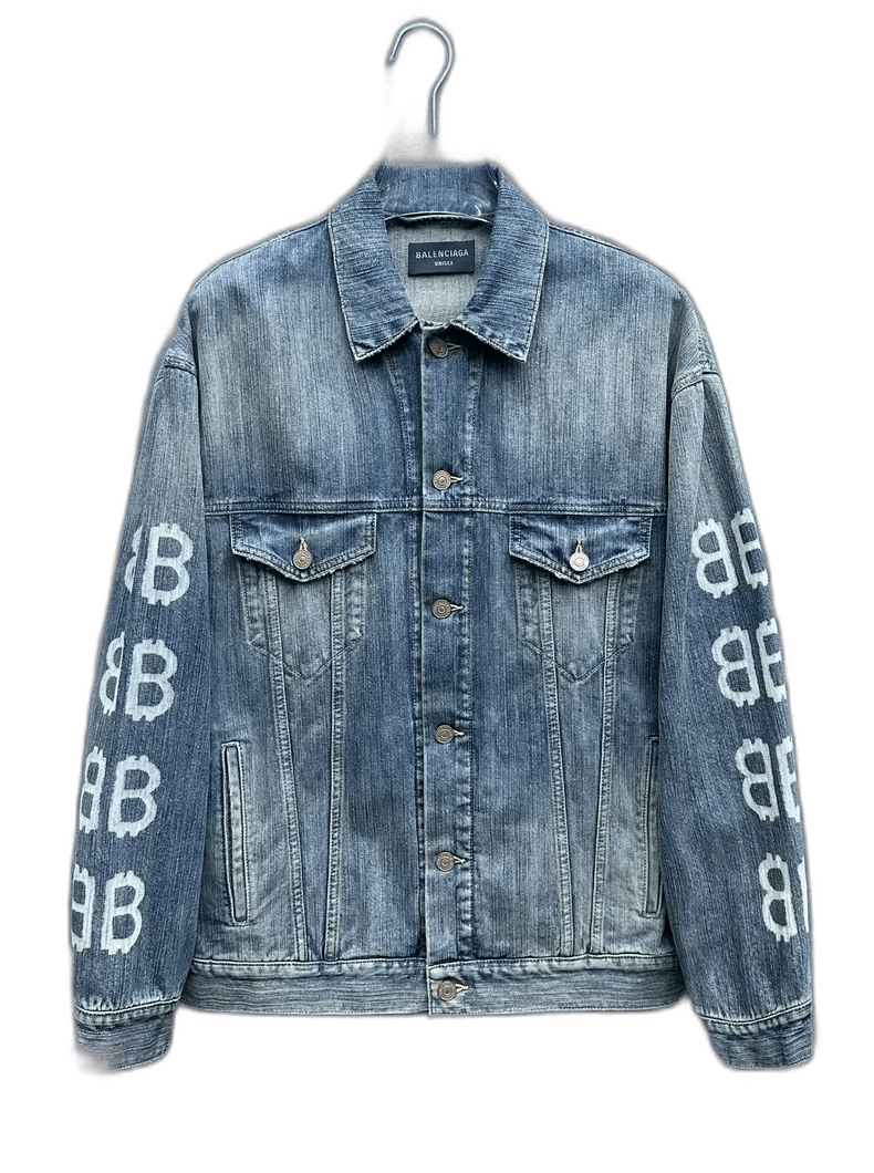 Balenciaga Balenciaga Balenciaga Bitcoin Print Denim Jacket for All - Size US XS / EU 42 / 0 - 1 Thumbnail