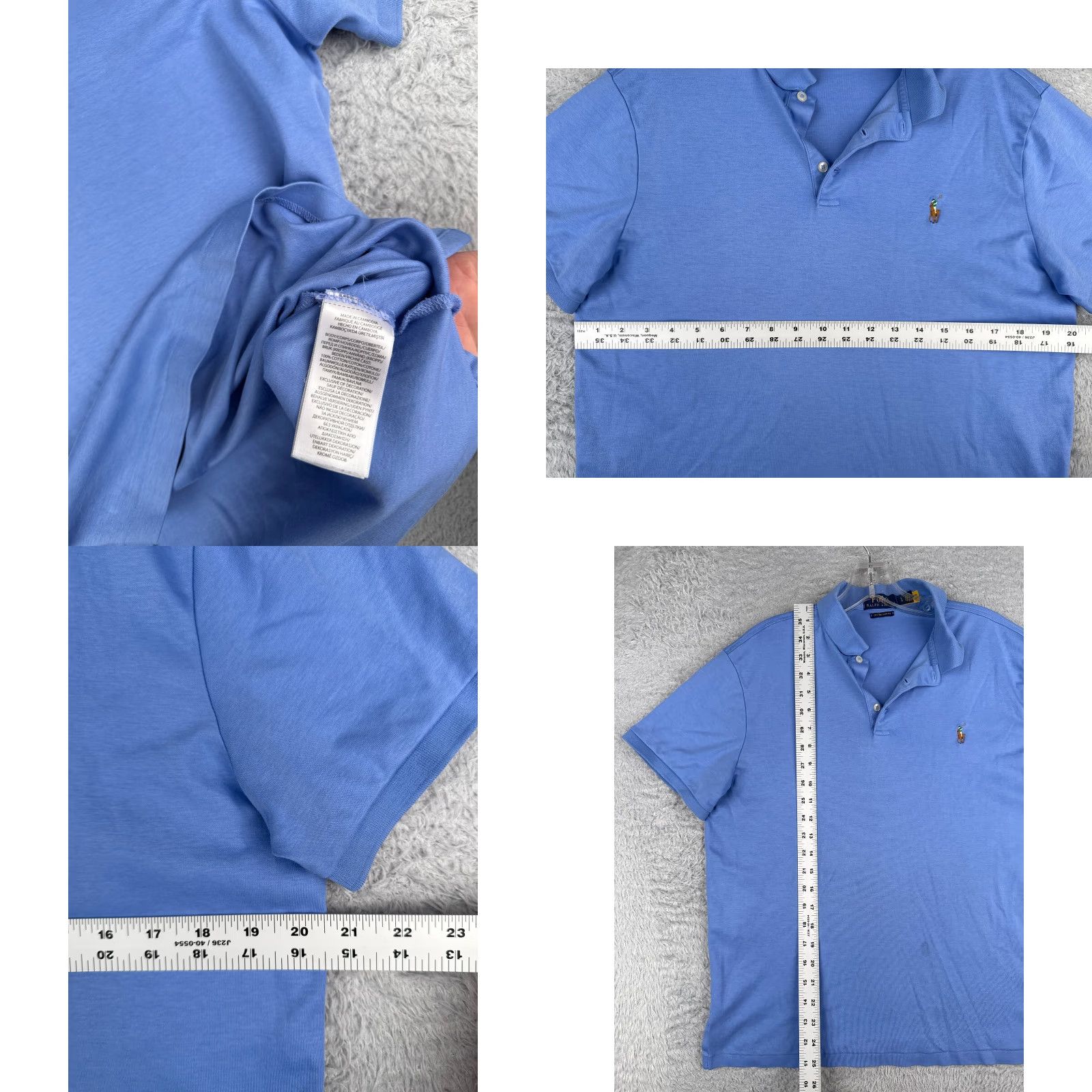 Ralph Lauren Polo Ralph Lauren Shirt Men Large Blue Short Sleeve Cotton Slim Fit Read Size US L / EU 52-54 / 3 - 8 Thumbnail