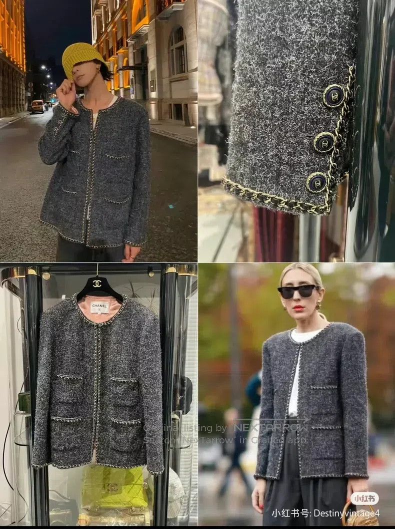 Chanel Chanel 19 Autumn and Winter Preview Series Grey Chain Jack Size S / US 4 / IT 40 - 5 Thumbnail