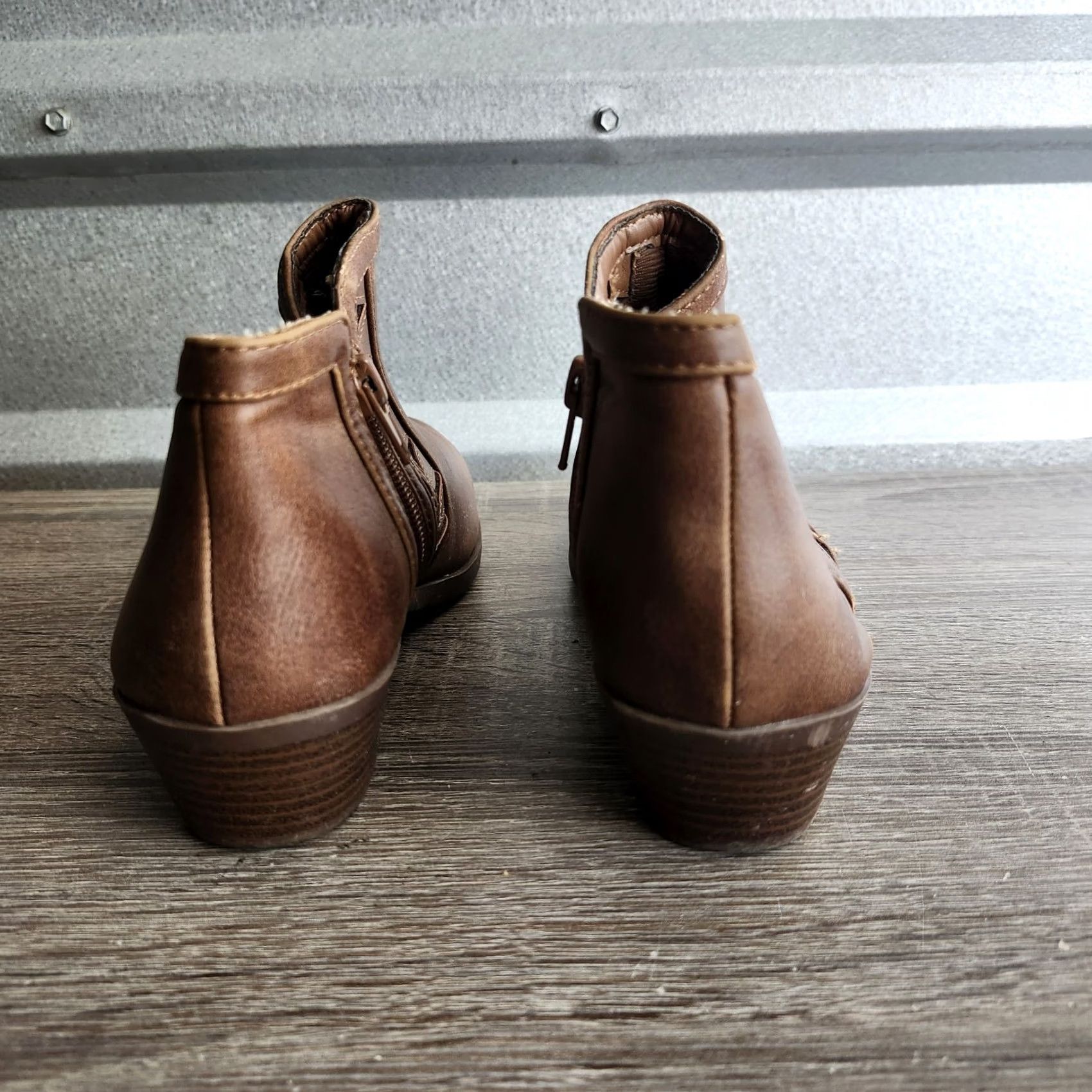 Vintage Soda CHANCE Womens Perforated Cut Out Stacked Block Heel Ankle Booties Size 6.5 Brown 90s Theme Casual Formal Party/Cocktail Shoes Womens Size US 7 / IT 37 - 4 Thumbnail