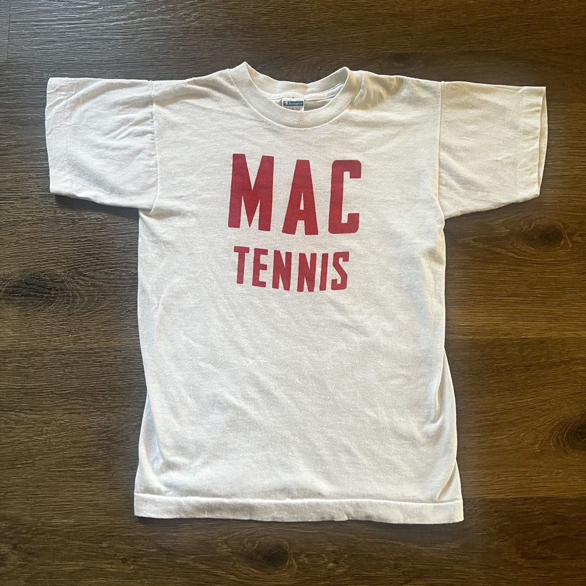 Vintage Vintage 70s champion blue bar Mac Tennis Tee Shirt Size US L / EU 52-54 / 3 - 1 Thumbnail