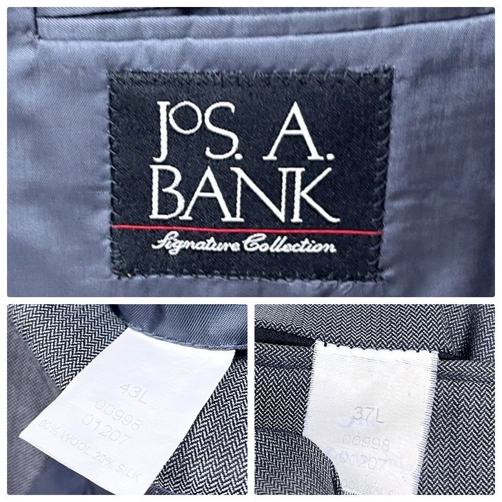 Jos. A. Bank Jos A Bank Wool Sharkskin Suit Gray Mens 43L Jacket 37L Size 42L - 14 Thumbnail