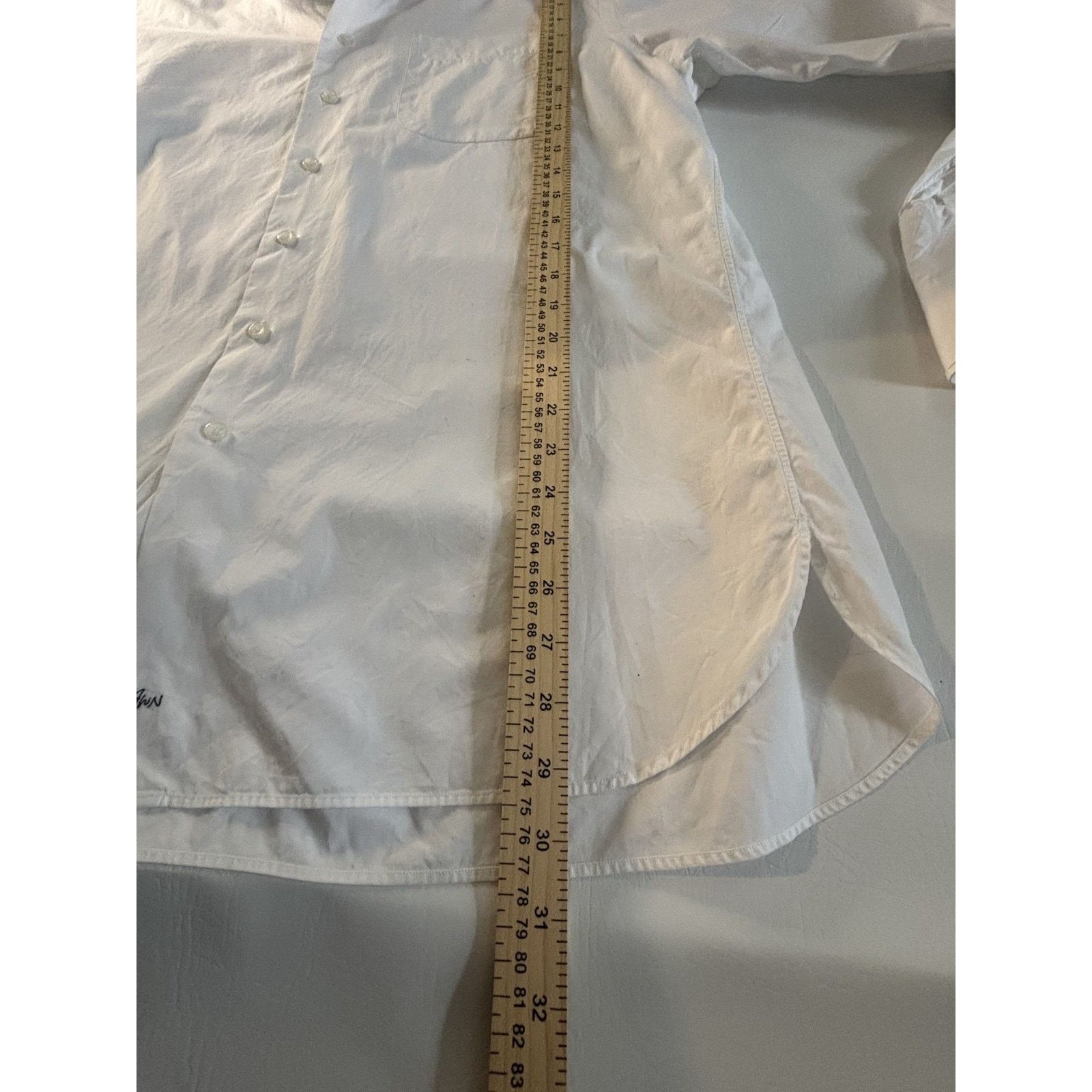 Nordstrom John Nordstrom Dress Shirt Men White Long Sleeve French Cuff Size US M / EU 48-50 / 2 - 6 Thumbnail