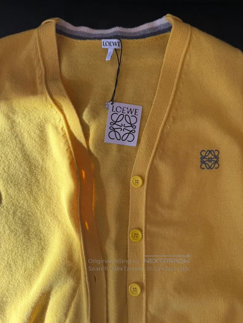 Loewe Loewe Yellow Wool Cardigan Size M / US 6-8 / IT 42-44 - 2 Thumbnail