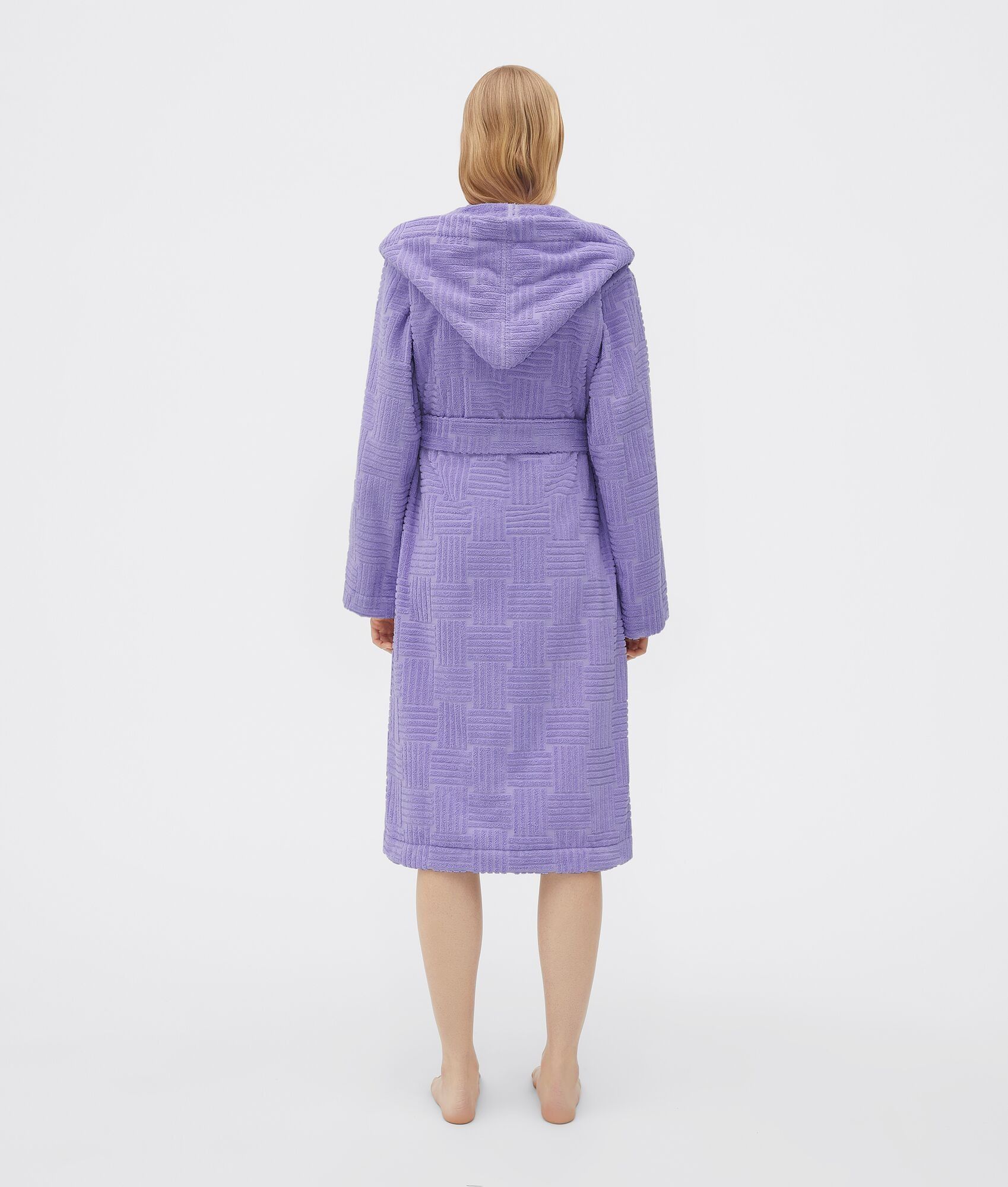 Bottega Veneta o1n1vont0225 Intreccio Pattern Cotton Bathrobe in Purple Size US M / EU 48-50 / 2 - 3 Thumbnail