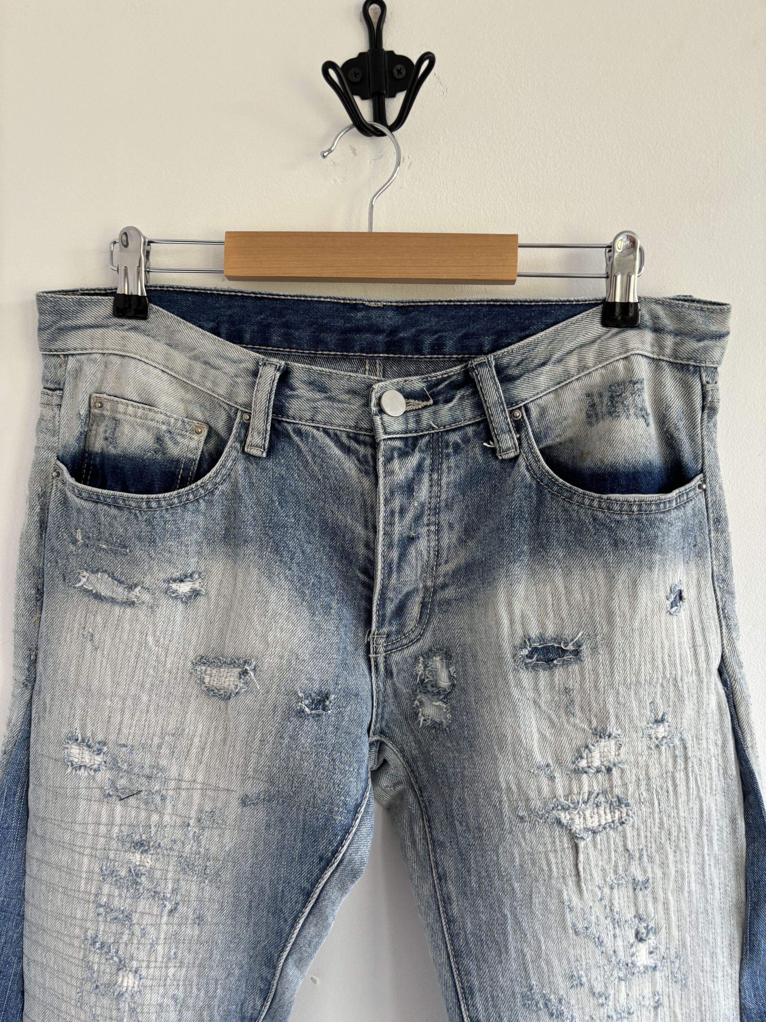 Other Custom Made Flared Distressed Boro Washed Jeans Size US 31 - 3 Thumbnail