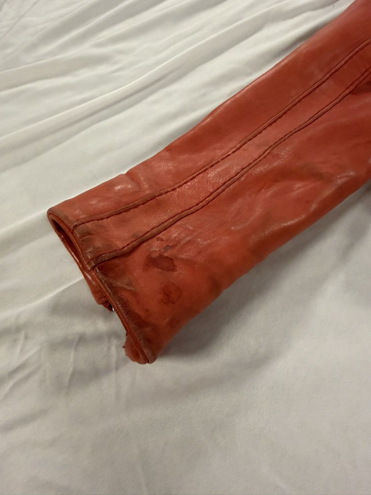 Neiman Marcus Neiman Marcus Exclusive Pink Leather Peach Biker Jacket S Size S / US 4 / IT 40 - 6 Thumbnail