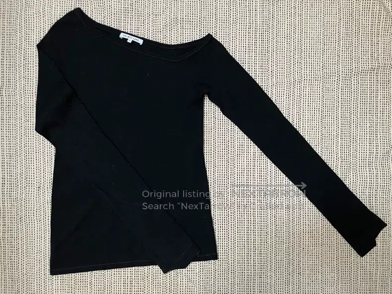Helmut Lang Helmut Lang Slant collar black woolen top knitted sweater Size XS / US 0-2 / IT 36-38 - 2 Thumbnail