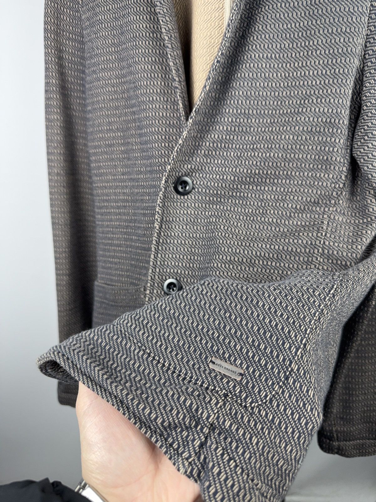Hugo Boss Luxury 00s Hugo Boss Brown Jersey knit Blazer Jacket Size US L / EU 52-54 / 3 - 11 Thumbnail