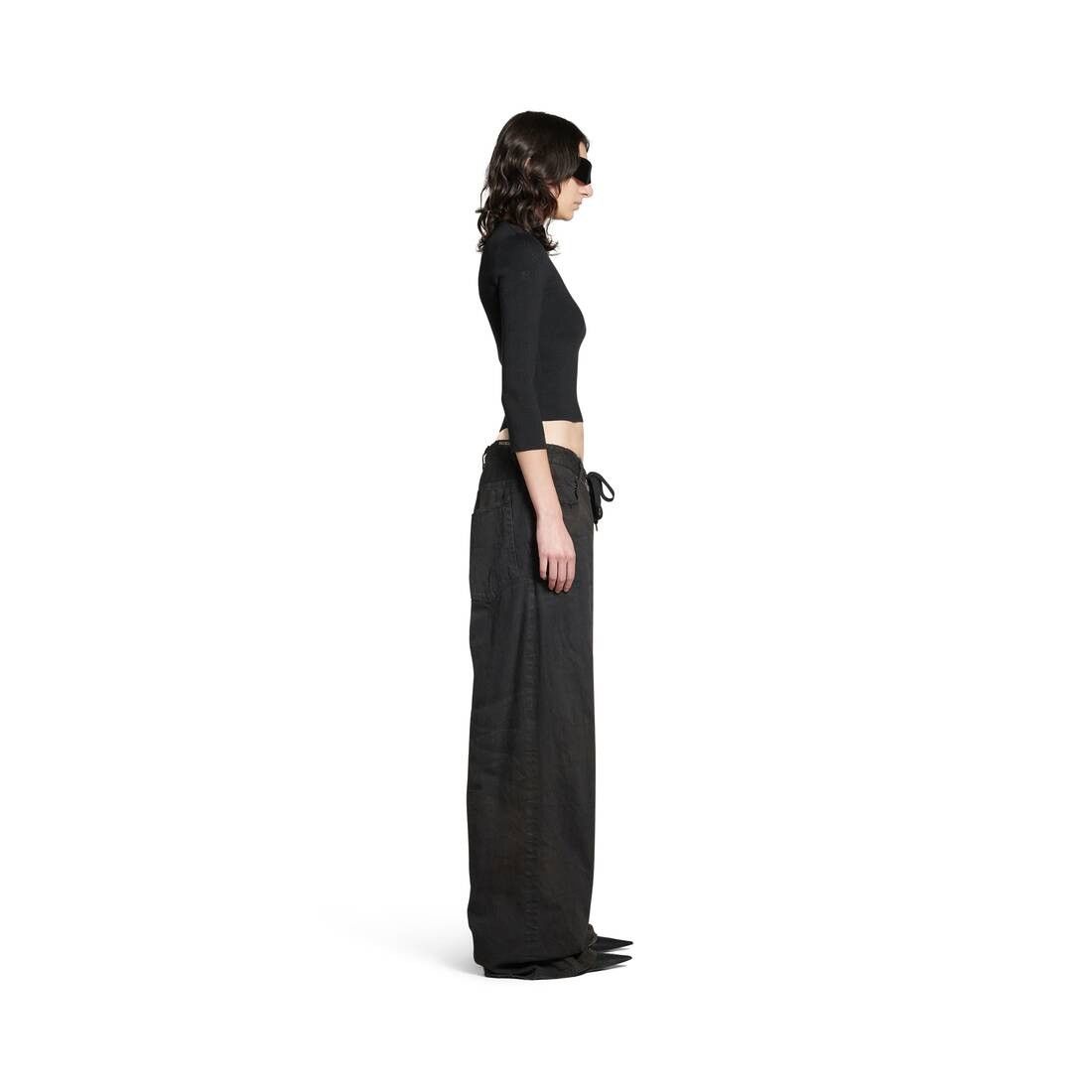 Balenciaga o1s1wg110126 BB Allover Cropped Sweater in Black Size XS / US 0-2 / IT 36-38 - 3 Thumbnail