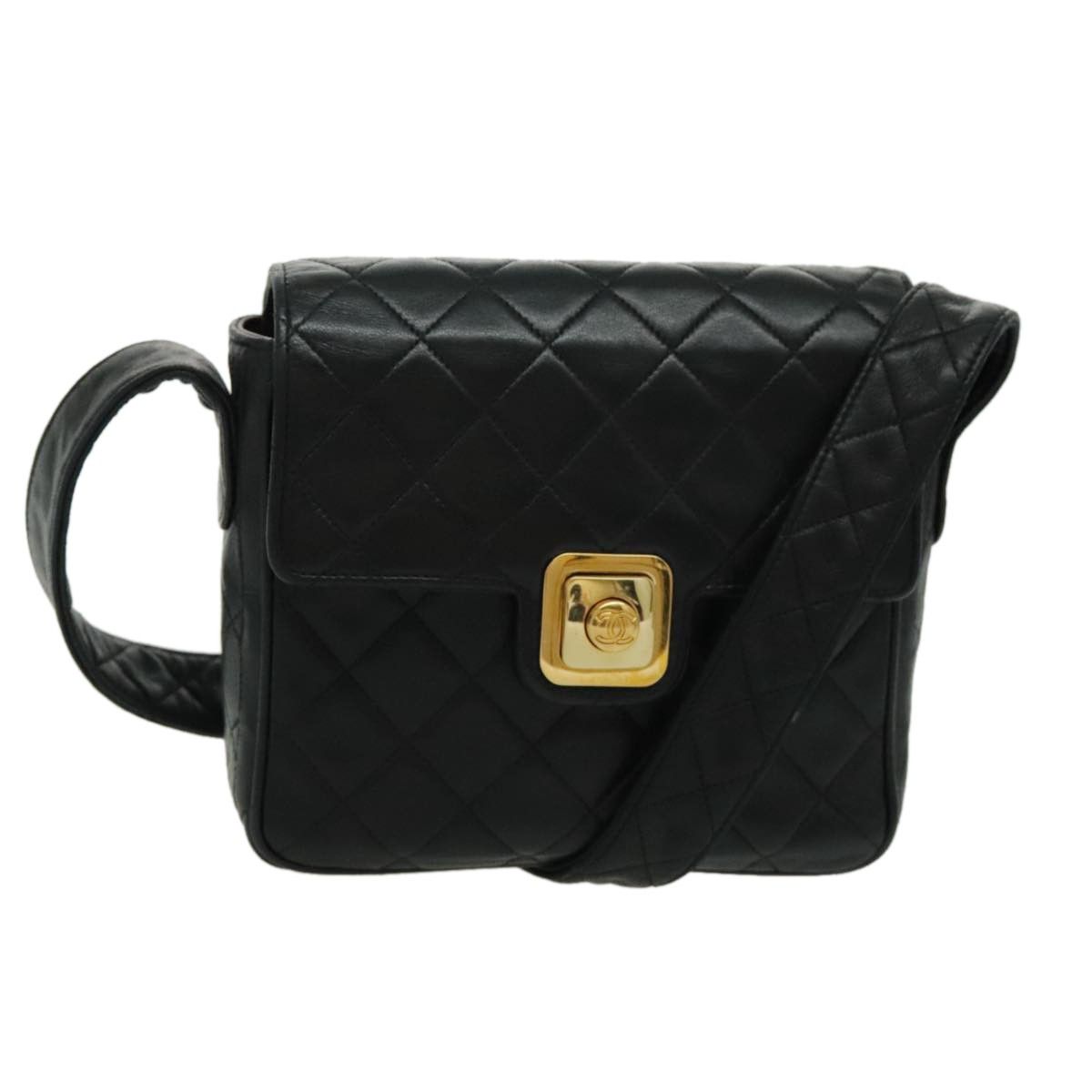 Chanel Chanel Vintage CC Pushlock Flap Bag Quilted Lambskin Size ONE SIZE - 1 Thumbnail