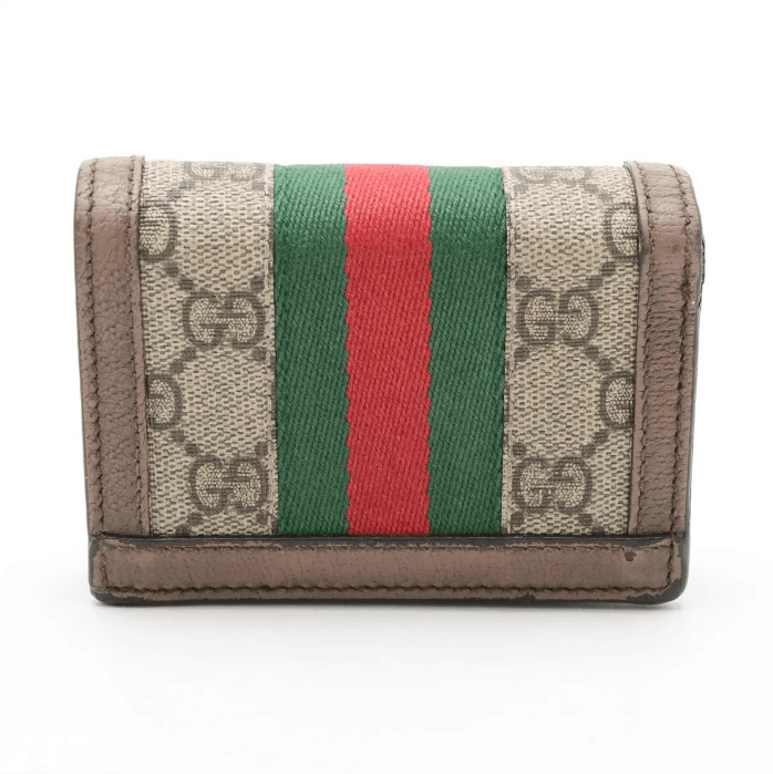 Gucci Ophidia Leather Compact Wallet Beige×Brown Size ONE SIZE - 3 Thumbnail